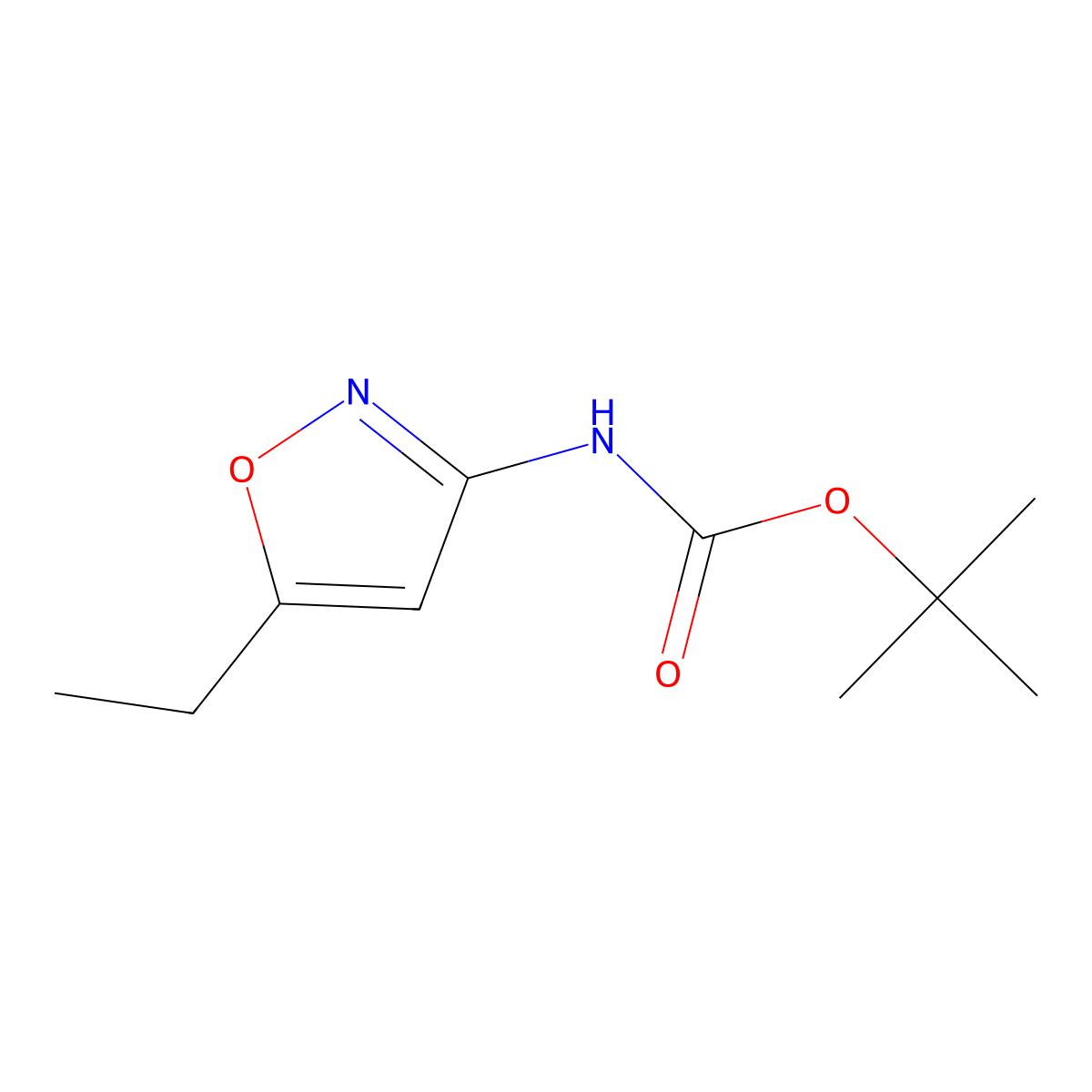 Tert-butyl (5-ethylisoxazol-3-yl)carbamate molecular structure, CAS 2566171-45-5