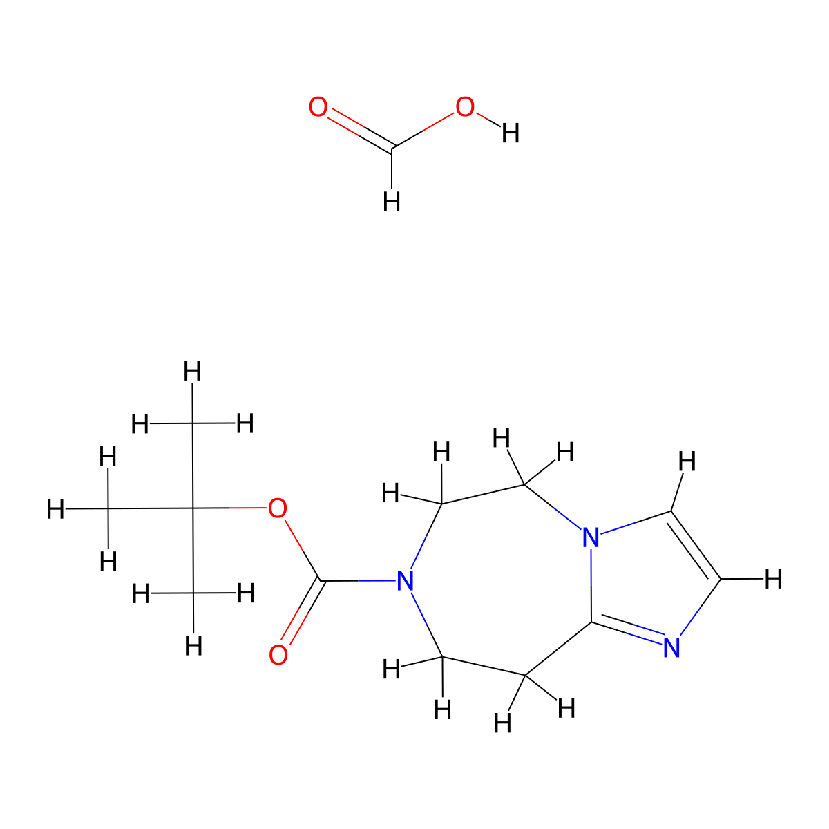 tert-butyl 8,9-dihydro-5H-imidazo[1,2-d][1,4]diazepine-7(6H)-carboxylate formate molecular structure, CAS 2566172-02-7