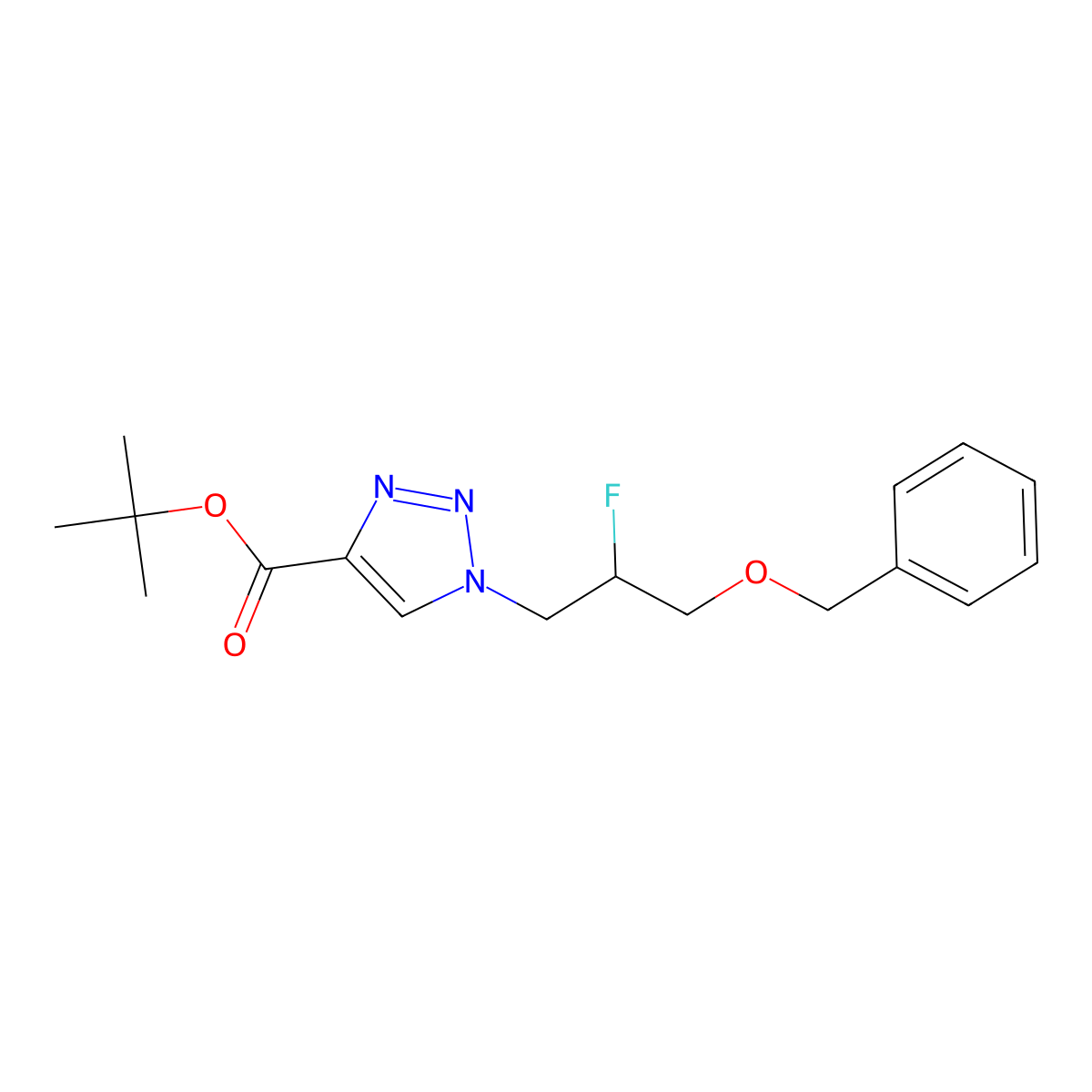 (R)-Tert-butyl 1-(3-(benzyloxy)-2-fluoropropyl)-1H-1,2,3-triazole-4-carboxylate molecular structure, CAS 2566172-15-2