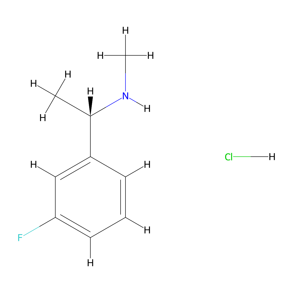 (S)-1-(3-Fluorophenyl)-N-methylethan-1-amine hydrochloride molecular structure, CAS 2566173-64-4
