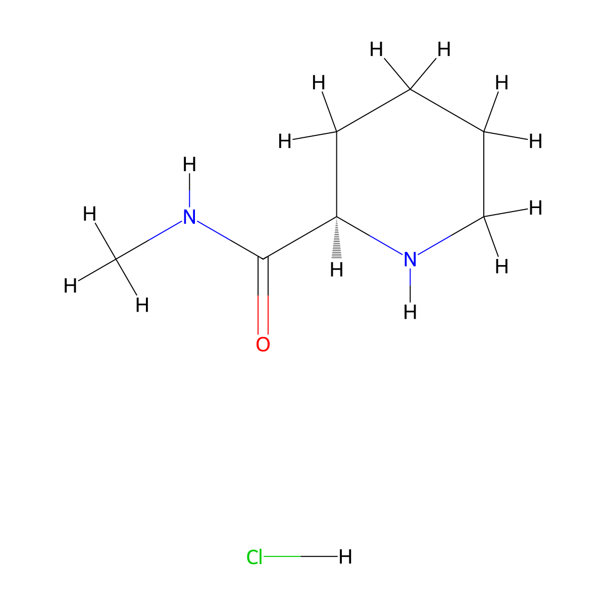 N-Methyl-(R)-2-piperidinecarboxamide hydrochloride molecular structure, CAS 2566173-93-9