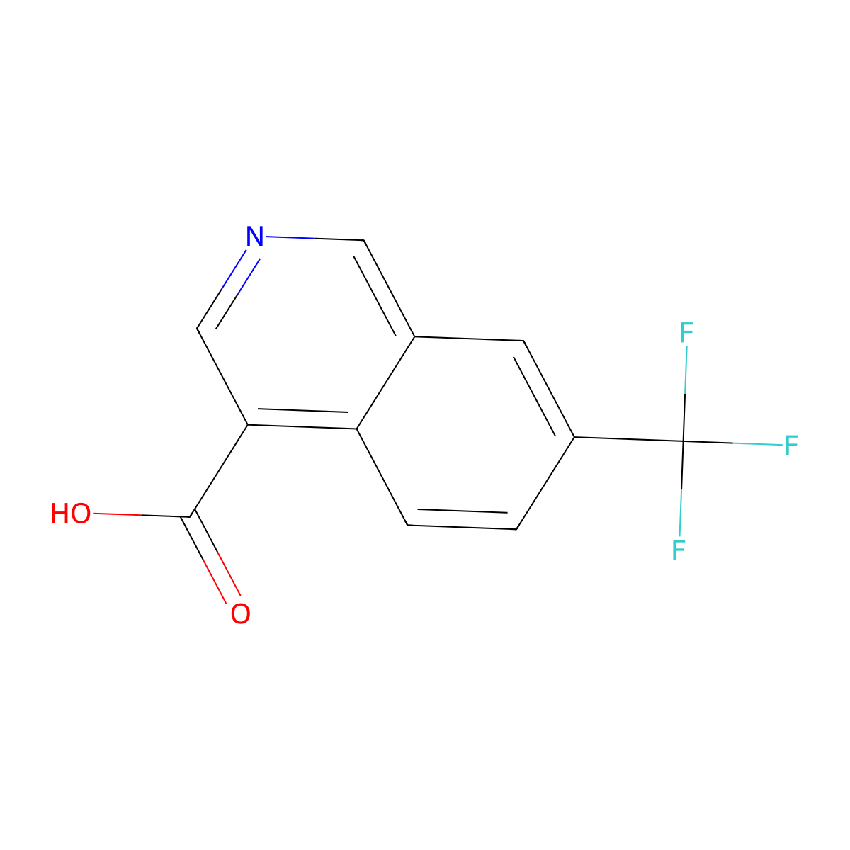 7-(Trifluoromethyl)isoquinoline-4-carboxylic acid molecular structure, CAS 2566174-18-1