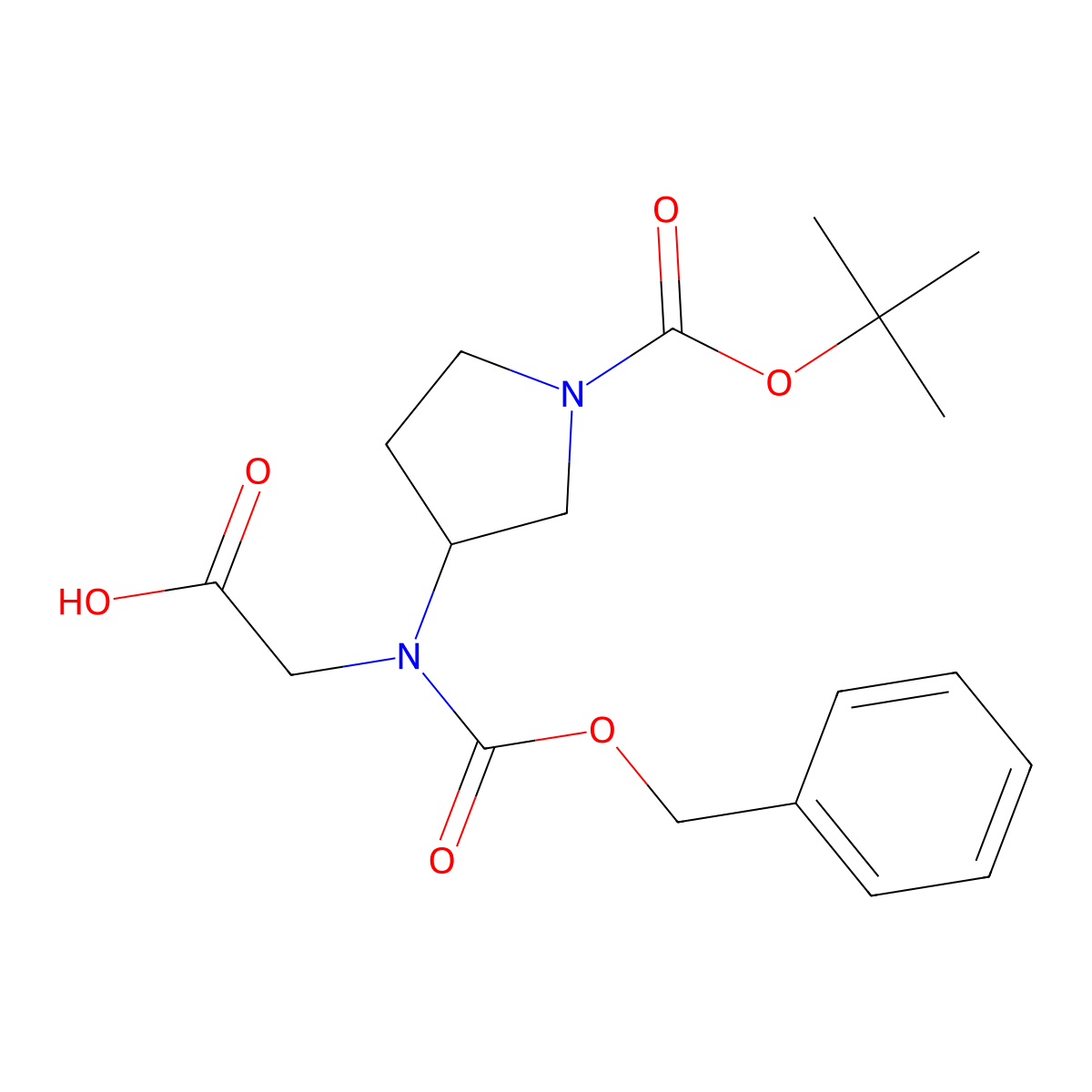 2-{[(benzyloxy)carbonyl][(3S)-1-[(tert-butoxy)carbonyl]pyrrolidin-3-yl]amino}acetic acid molecular structure, CAS 2566174-28-3