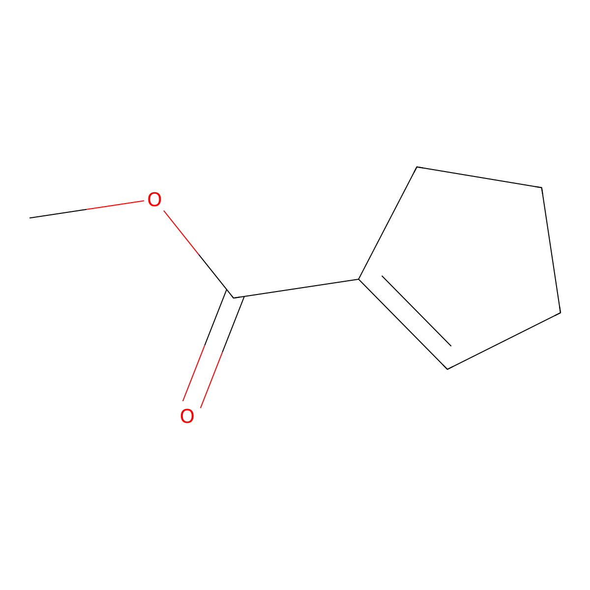 Methyl cyclopent-1-ene-1-carboxylate molecular structure, CAS 25662-28-6