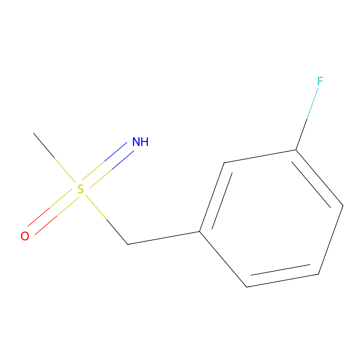 1-Fluoro-3-((S-methylsulfonimidoyl)methyl)benzene molecular structure, CAS 2566240-58-0