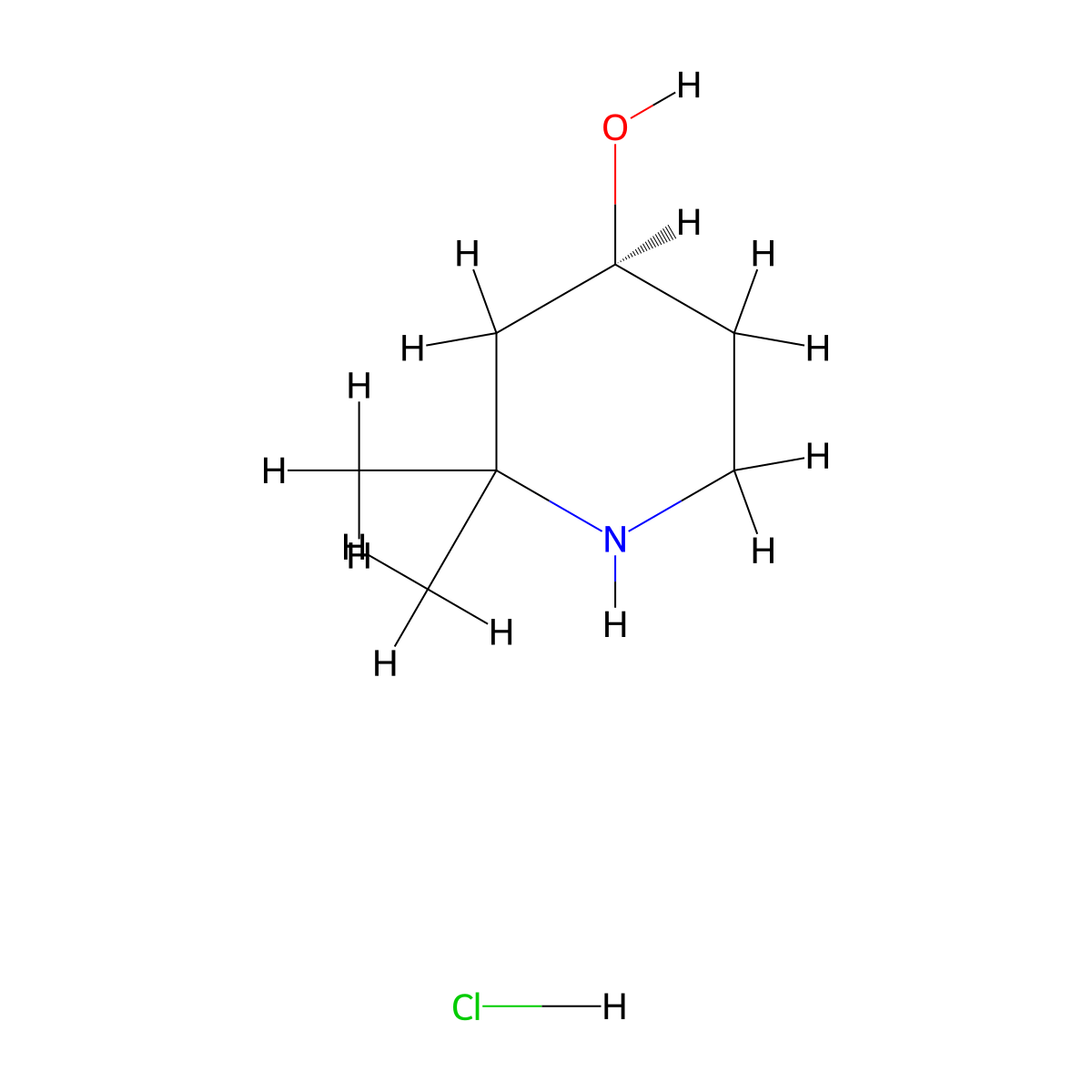 (S)-2,2-Dimethylpiperidin-4-ol Hydrochloride molecular structure, CAS 2566270-36-6