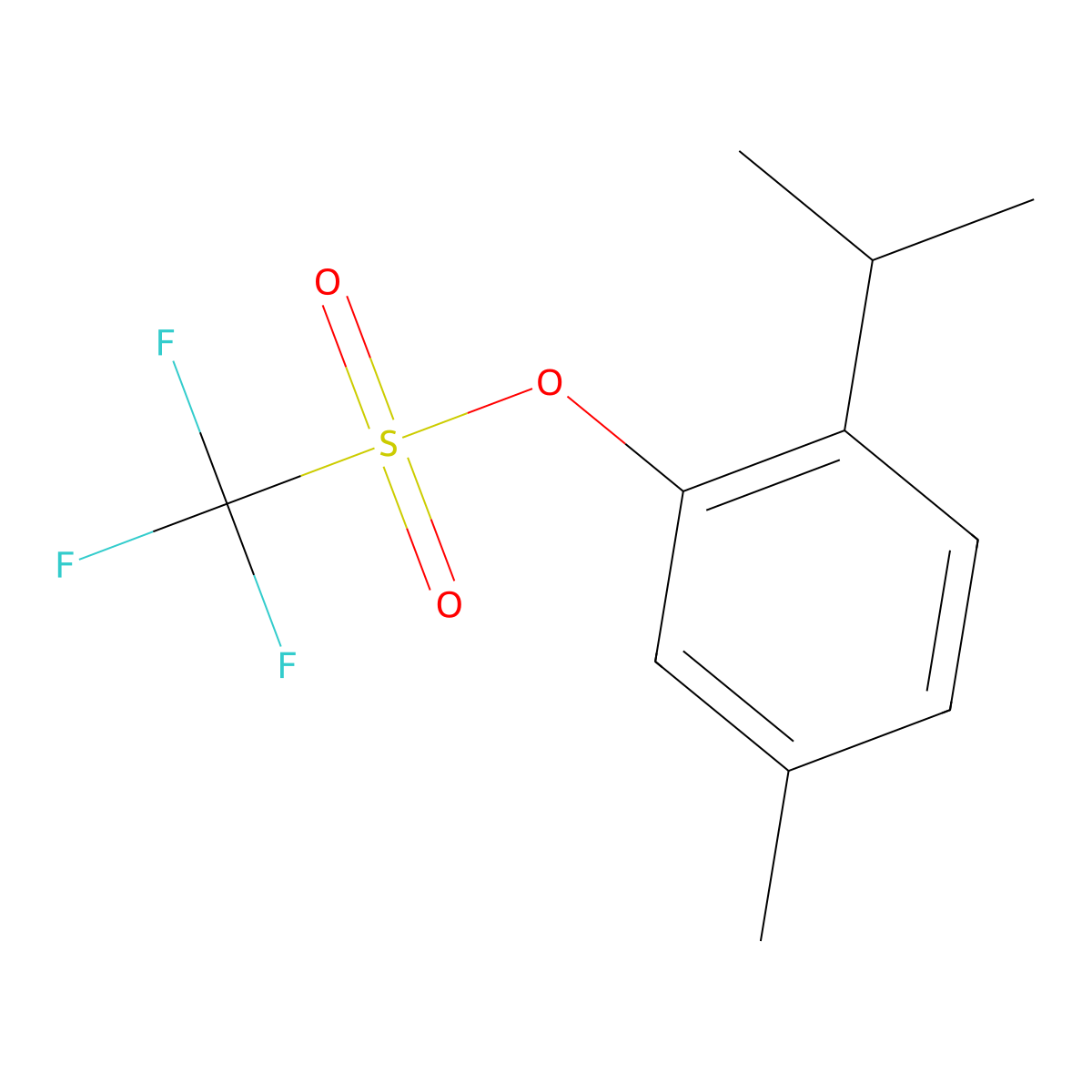 2-Isopropyl-5-methylphenyl trifluoromethanesulfonate molecular structure, CAS 256637-50-0