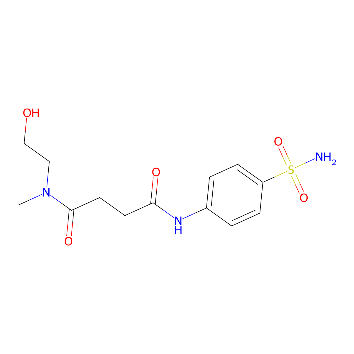 N'-(2-hydroxyethyl)-N'-methyl-N-(4-sulfamoylphenyl)butanediamide molecular structure, CAS 256638-38-7