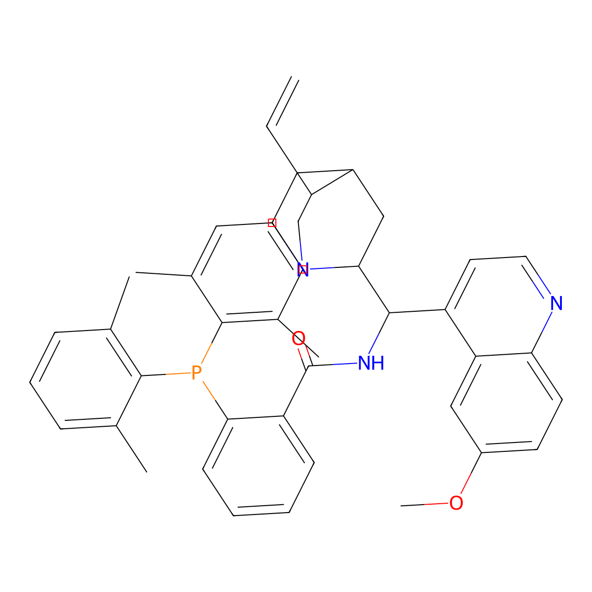 2-[Bis(2,6-dimethylphenyl)phosphino]-N-[(8alpha,9S)-6'-methoxycinchonan-9-yl]benzamide molecular structure, CAS 2566389-16-8