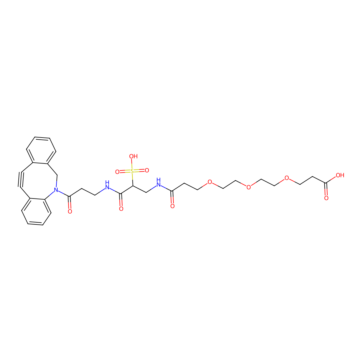Sulfo DBCO-PEG3-acid molecular structure, CAS 2566404-75-7