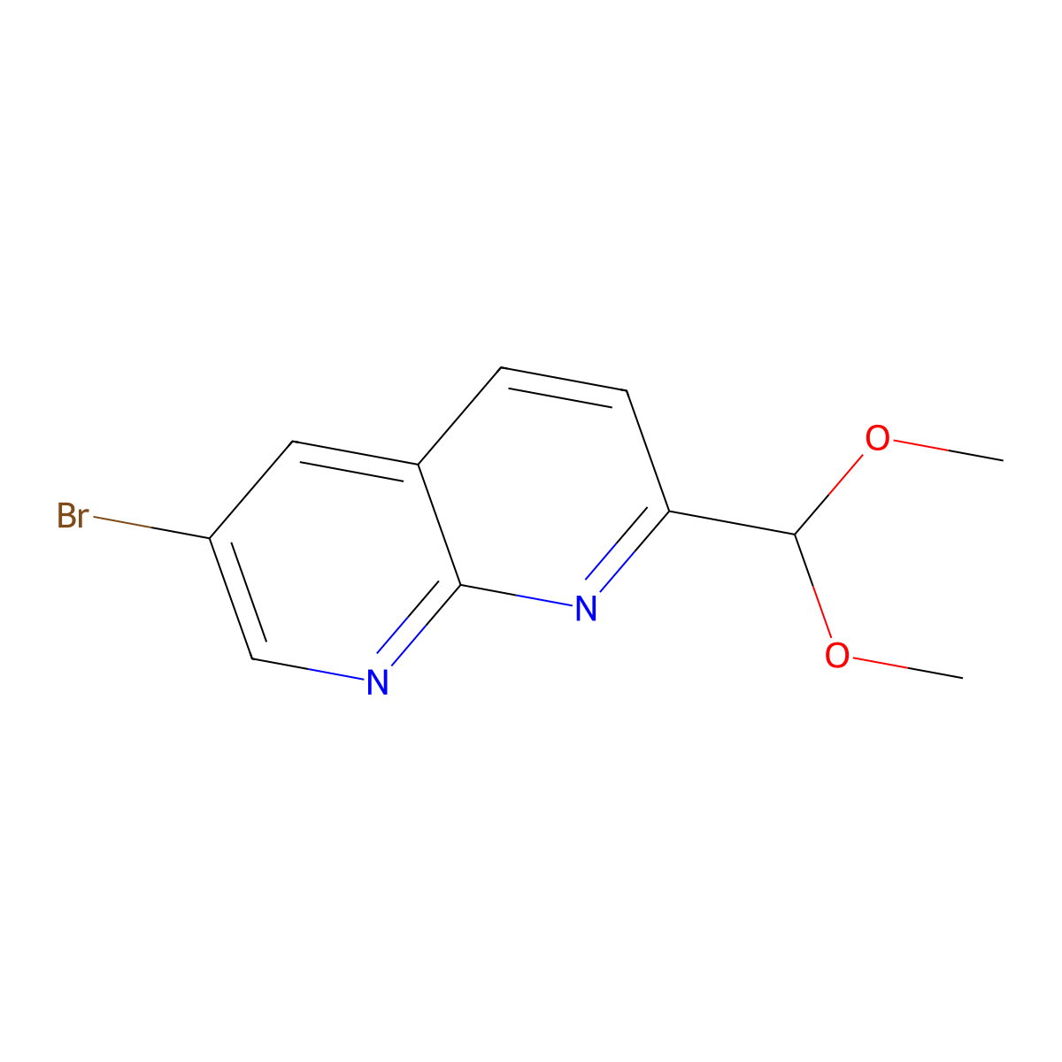 6-Bromo-2-(dimethoxymethyl)-1,8-naphthyridine molecular structure, CAS 2566431-67-0