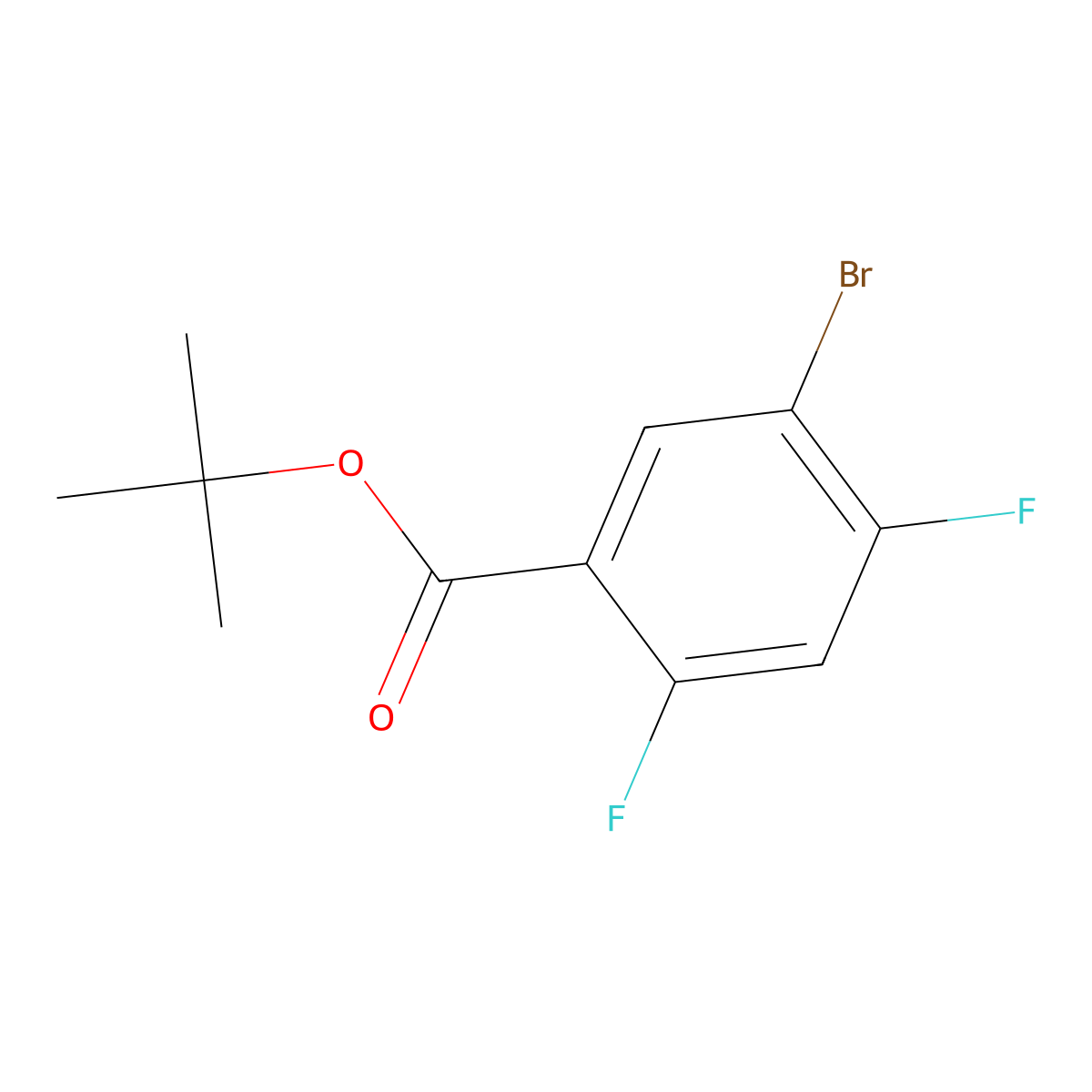 Tert-butyl 5-bromo-2,4-difluorobenzoate molecular structure, CAS 2566431-70-5