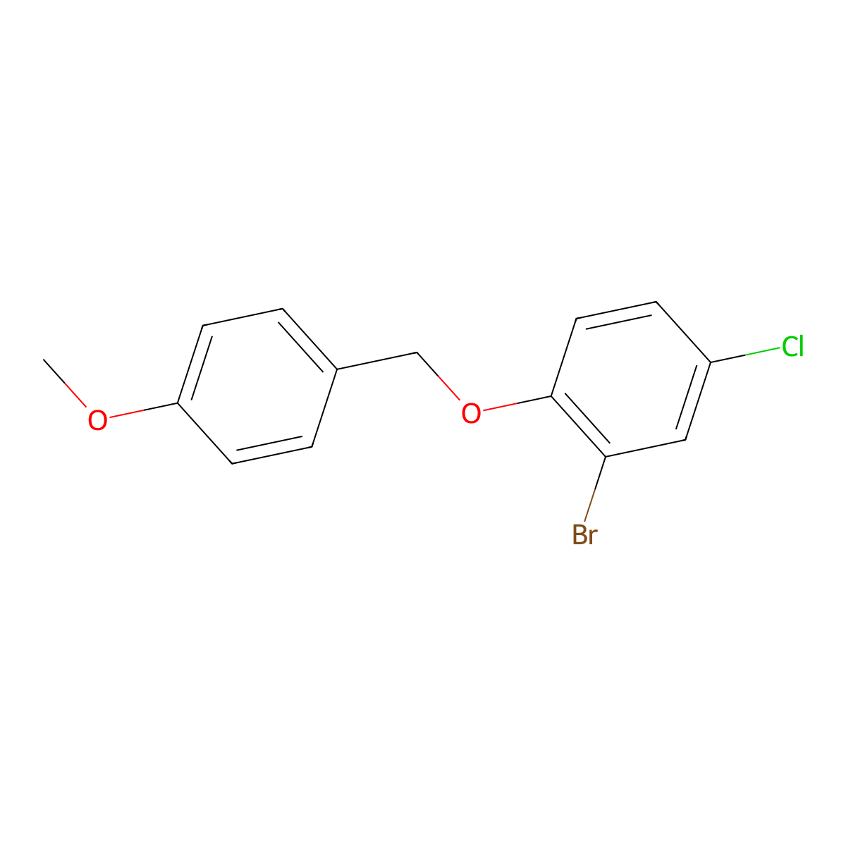 2-Bromo-4-chloro-1-((4-methoxybenzyl)oxy)benzene molecular structure, CAS 2566432-39-9