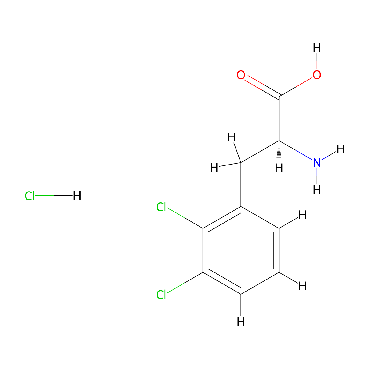 (S)-2-Amino-3-(2,3-dichlorophenyl)propanoic acid hydrochloride molecular structure, CAS 2566432-52-6