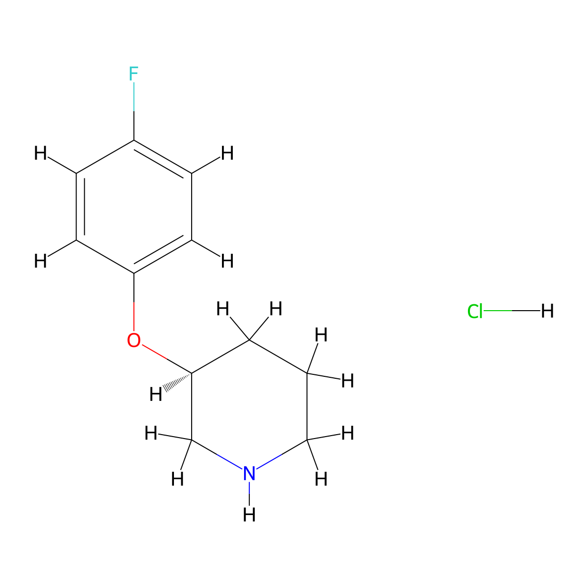 (S)-3-(4-Fluorophenoxy)piperidine Hydrochloride molecular structure, CAS 2566437-68-9