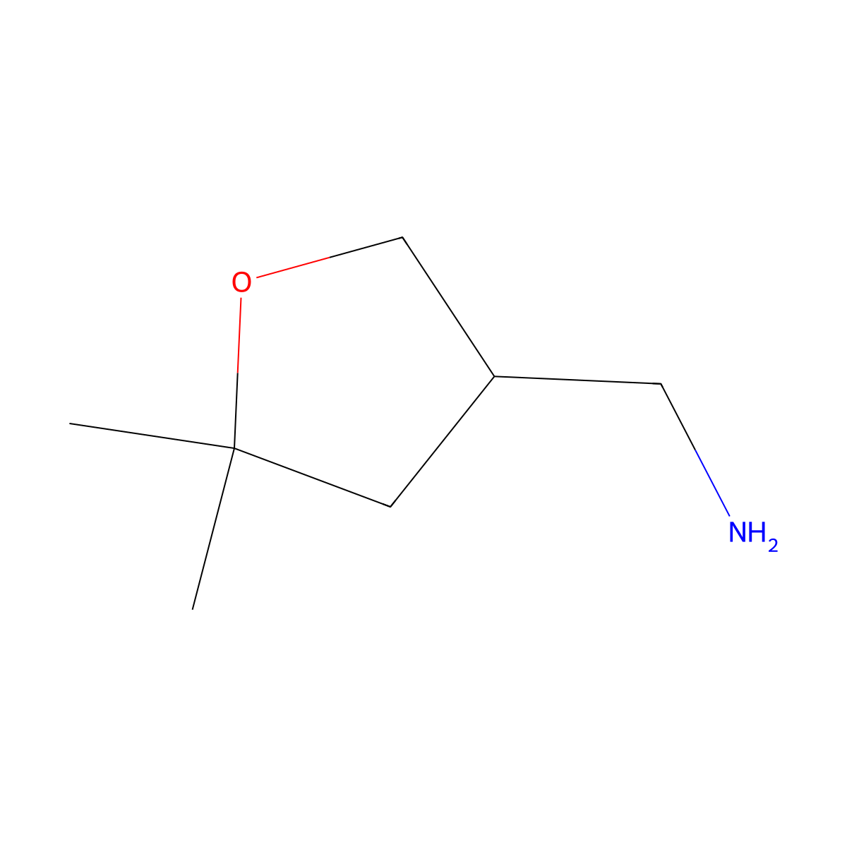 (R)-(5,5-Dimethyltetrahydrofuran-3-yl)methanamine molecular structure, CAS 2566443-29-4