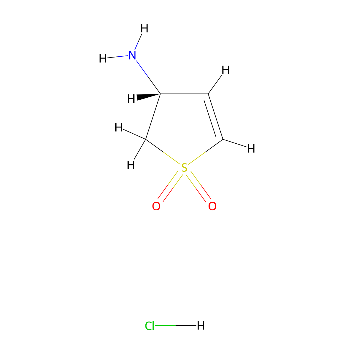 (R)-3-Amino-2,3-dihydrothiophene 1,1-dioxide hydrochloride molecular structure, CAS 2566444-22-0
