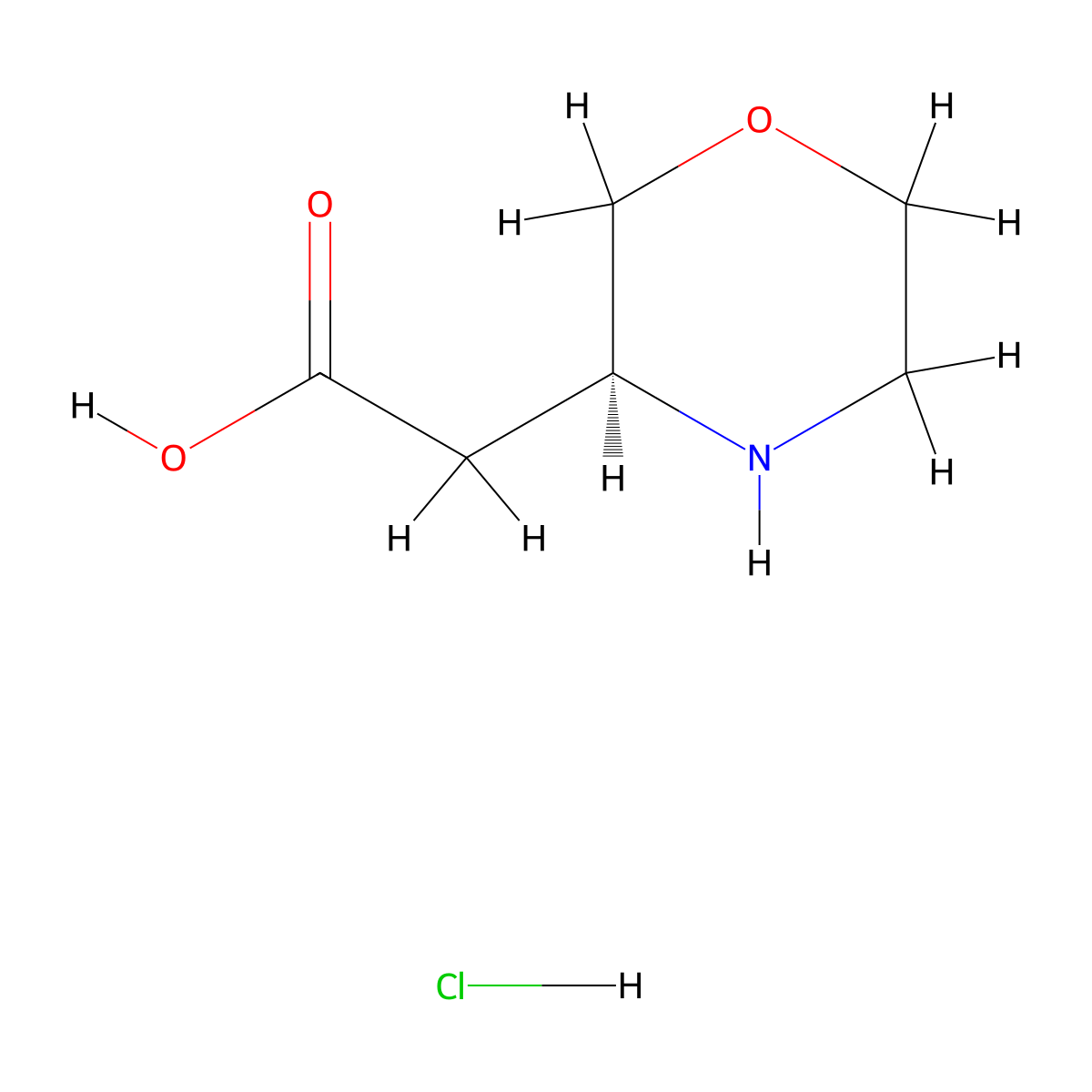 (S)-2-(Morpholin-3-yl)acetic acid hydrochloride molecular structure, CAS 2566483-70-1
