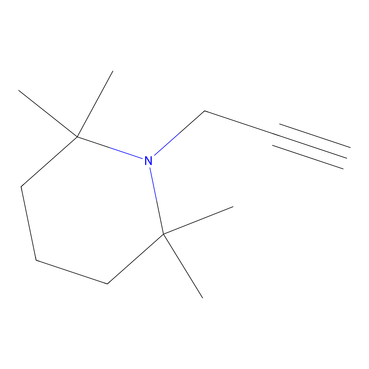2,2,6,6-Tetramethyl-1-(prop-2-yn-1-yl)piperidine molecular structure, CAS 25665-47-8