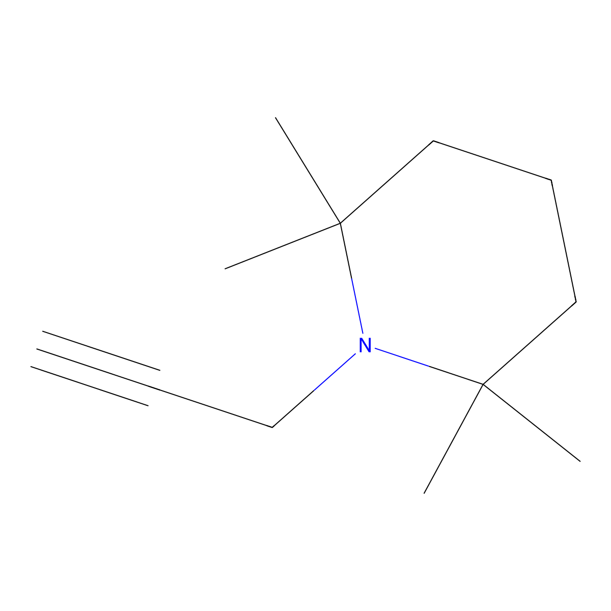 2,2,6,6-Tetramethyl-1-(prop-2-yn-1-yl)piperidine molecular structure, CAS 25665-47-8