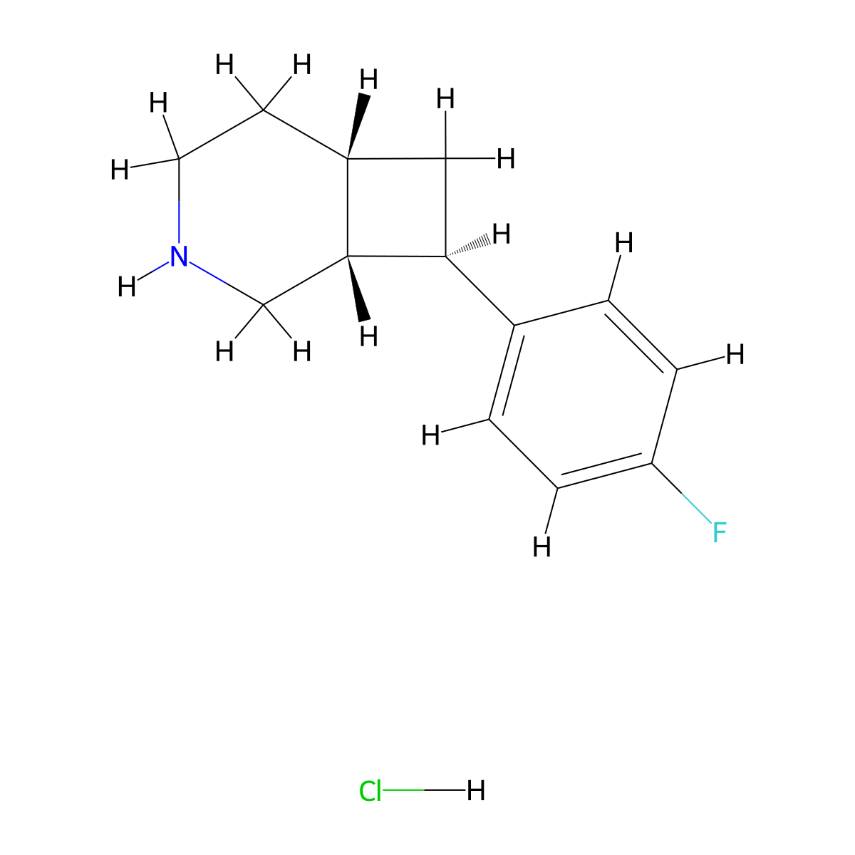 rac-(1R,6S,8R)-8-(4-fluorophenyl)-3-azabicyclo[4.2.0]octanehydrochloride molecular structure, CAS 2566532-08-7
