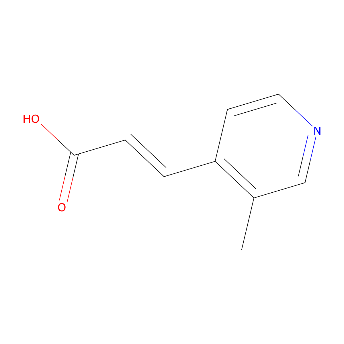 3-(3-Methylpyridin-4-yl)prop-2-enoic acid molecular structure, CAS 2566532-28-1
