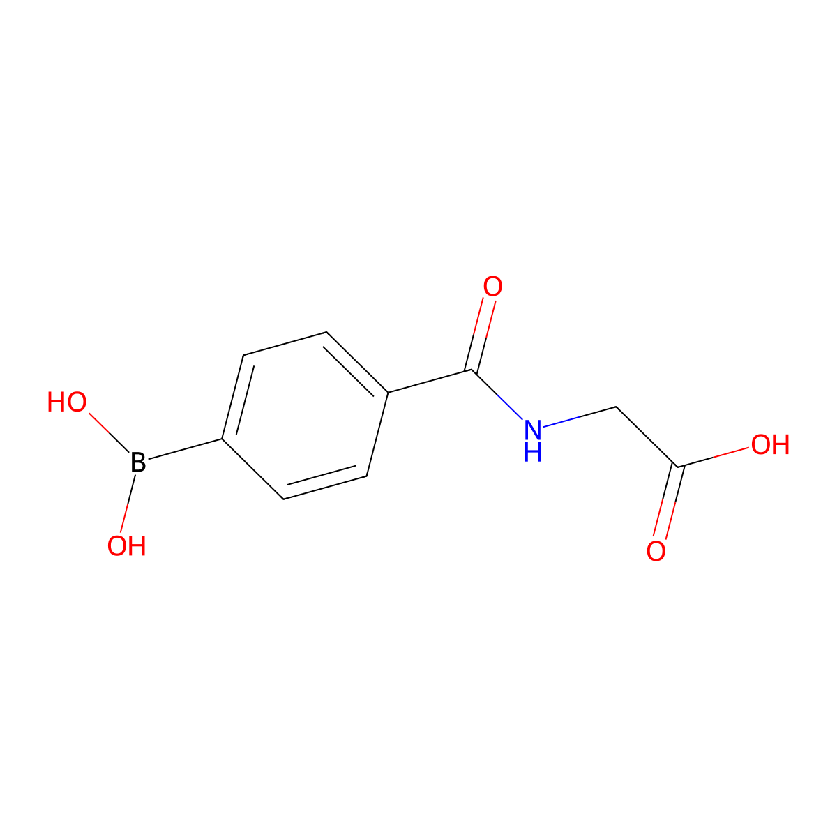 N-(4-Boronobenzoyl)glycine molecular structure, CAS 256656-73-2