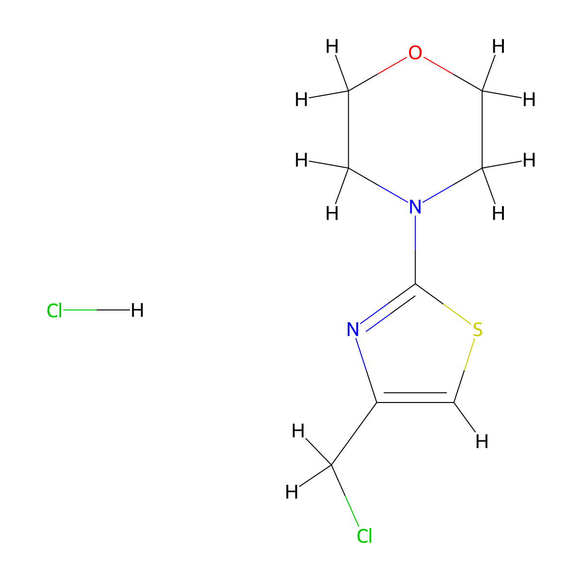 4-[4-(Chloromethyl)-1,3-thiazol-2-yl]morpholine hydrochloride molecular structure, CAS 256657-95-1