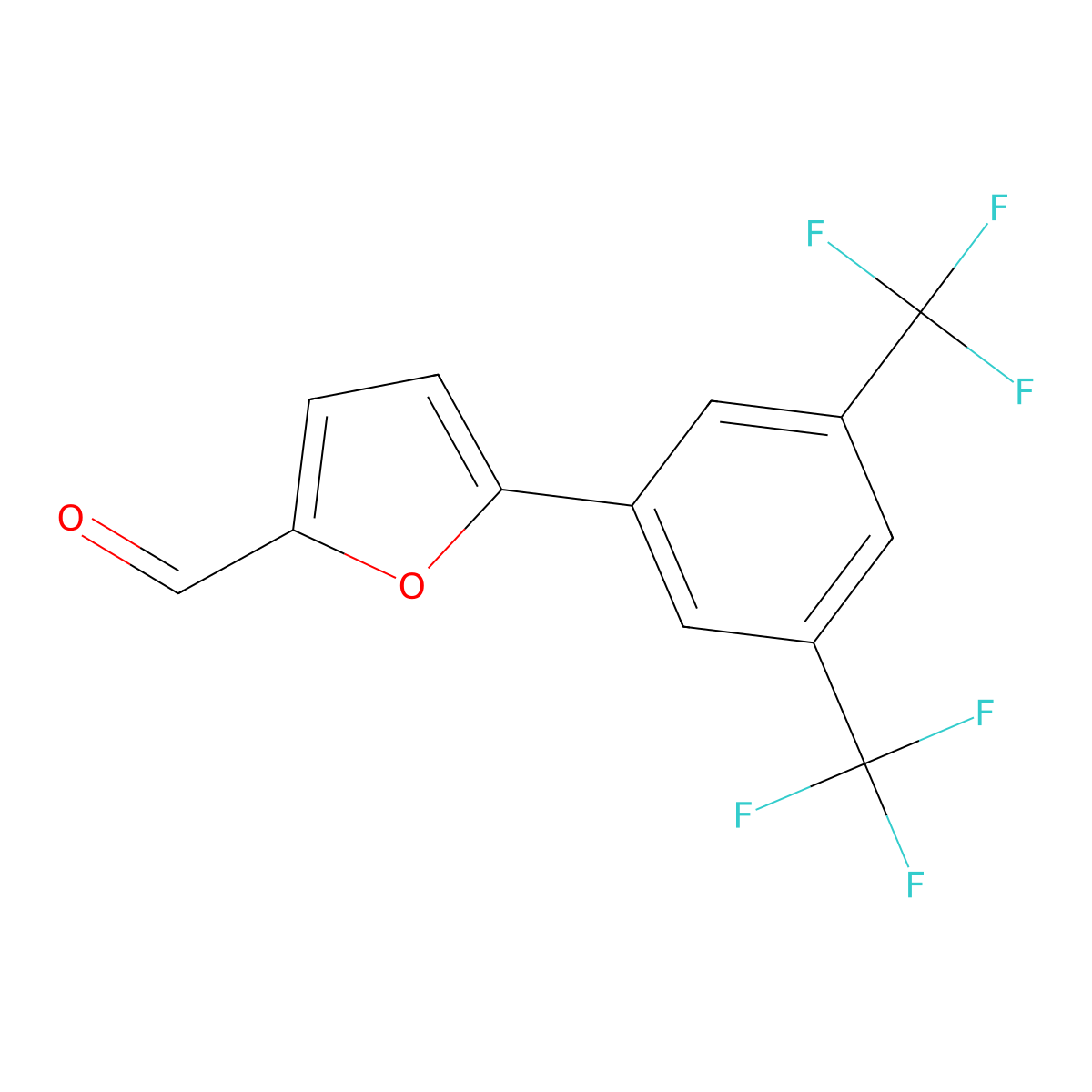 5-[3,5-Bis(trifluoromethyl)phenyl]furan-2-carbaldehyde molecular structure, CAS 256658-04-5