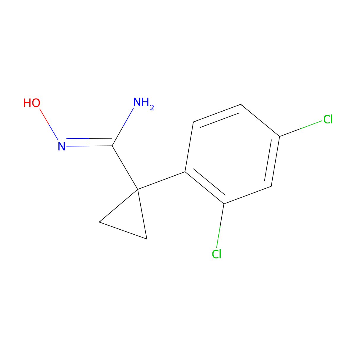1-(2,4-dichlorophenyl)-N'-hydroxycyclopropane-1-carboximidamide molecular structure, CAS 256658-06-7