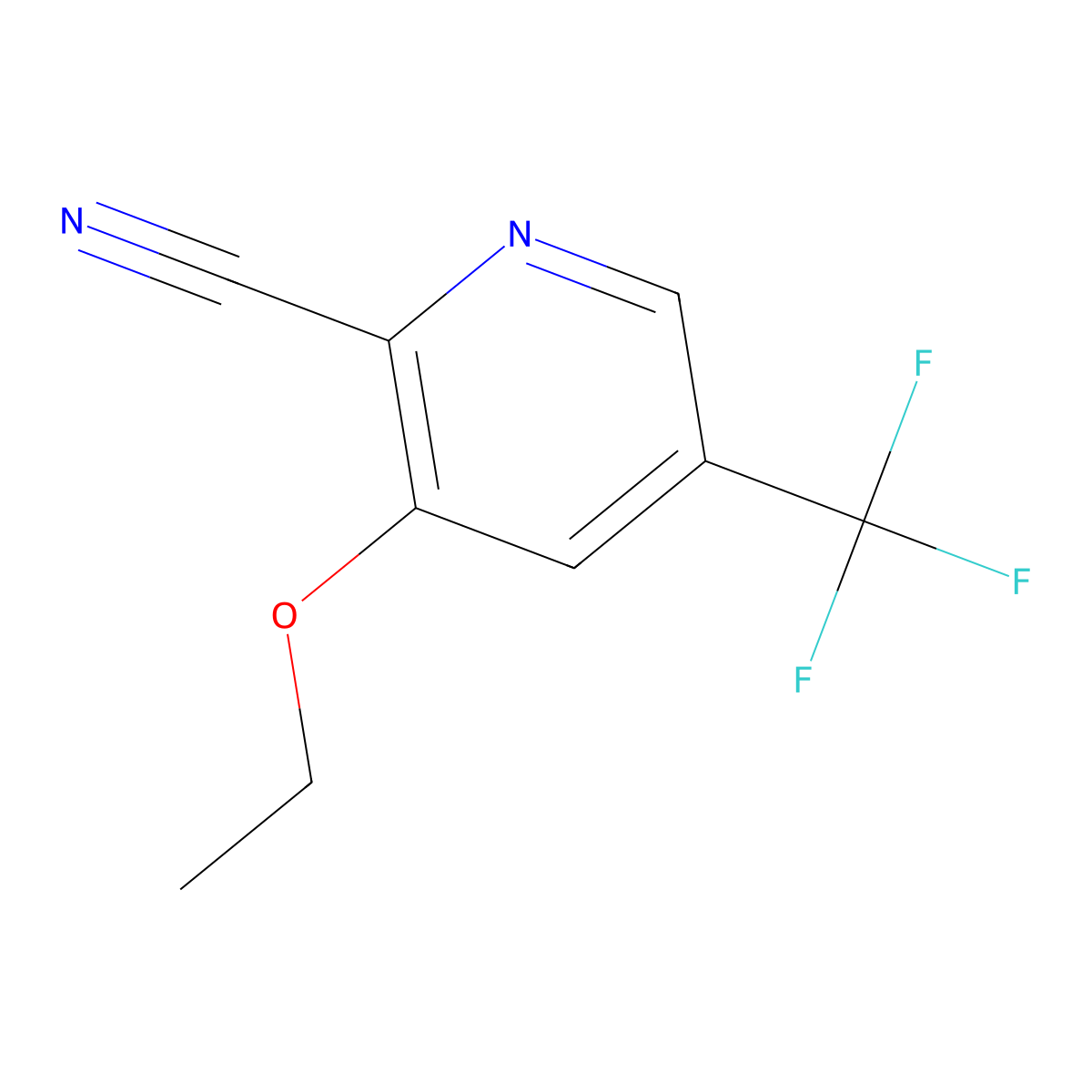 3-Ethoxy-5-(trifluoromethyl)pyridine-2-carbonitrile molecular structure, CAS 256658-17-0