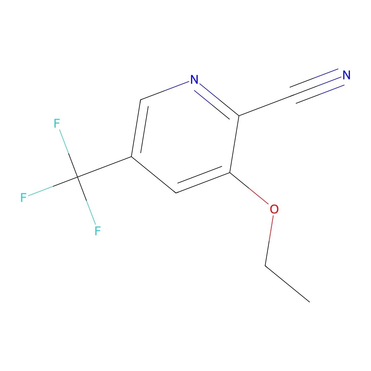 3-Ethoxy-5-(trifluoromethyl)pyridine-2-carbonitrile molecular structure, CAS 256658-17-0