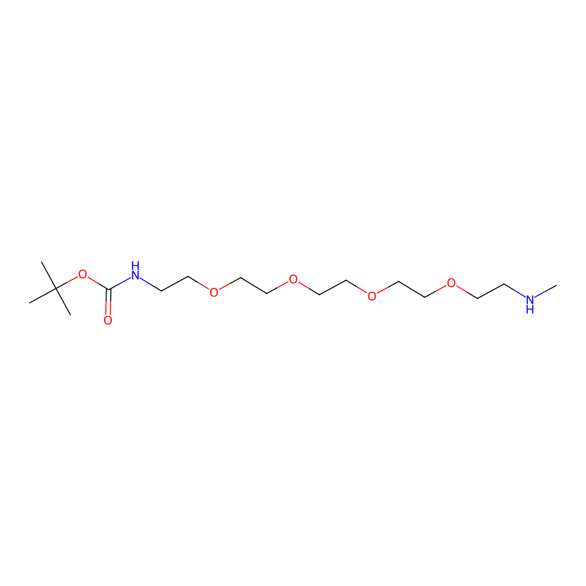 1,1-Dimethylethyl 5,8,11,14-tetraoxa-2,17-diazaoctadecanoate molecular structure, CAS 2566593-53-9