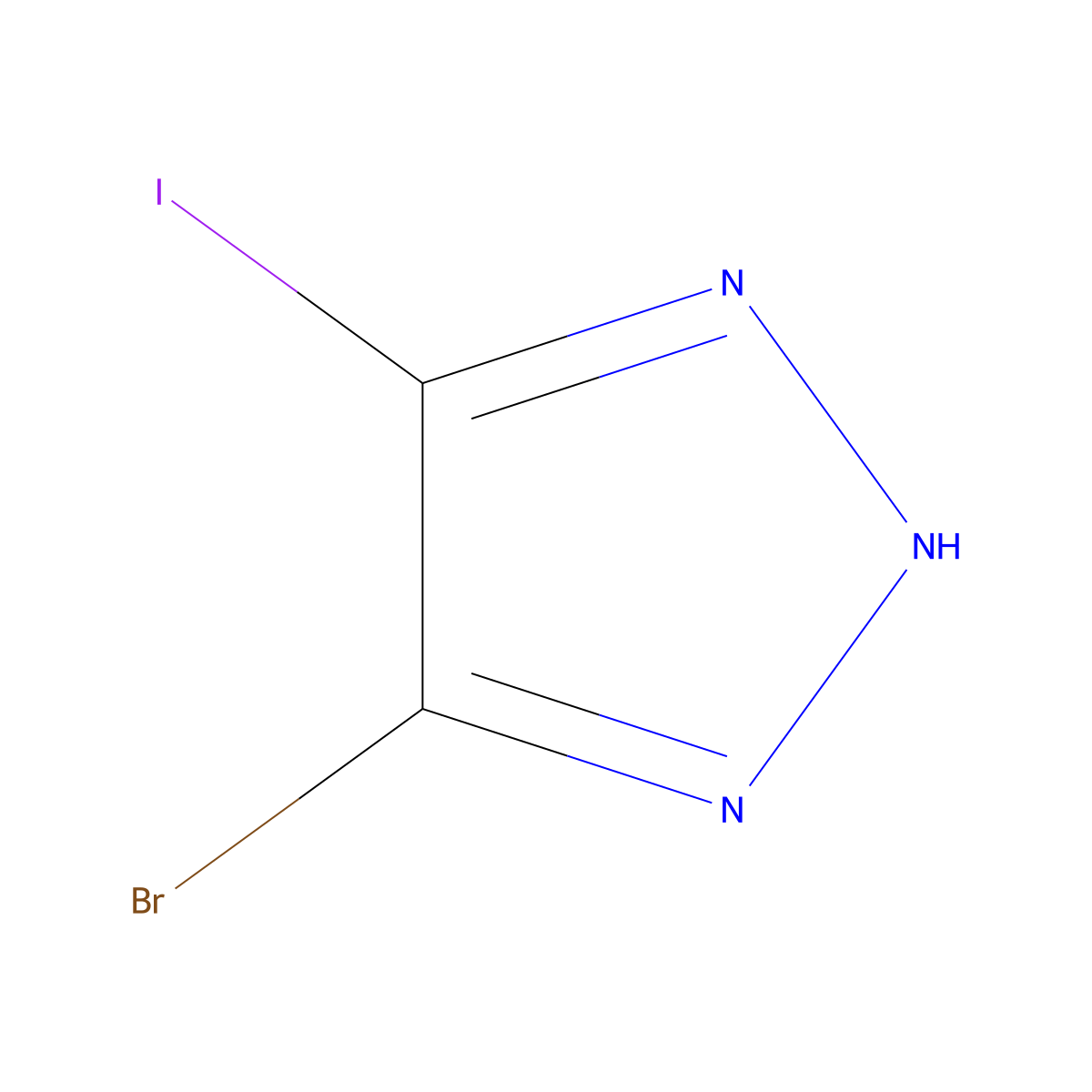 5-Bromo-4-iodo-1H-1,2,3-triazole molecular structure, CAS 2566600-08-4