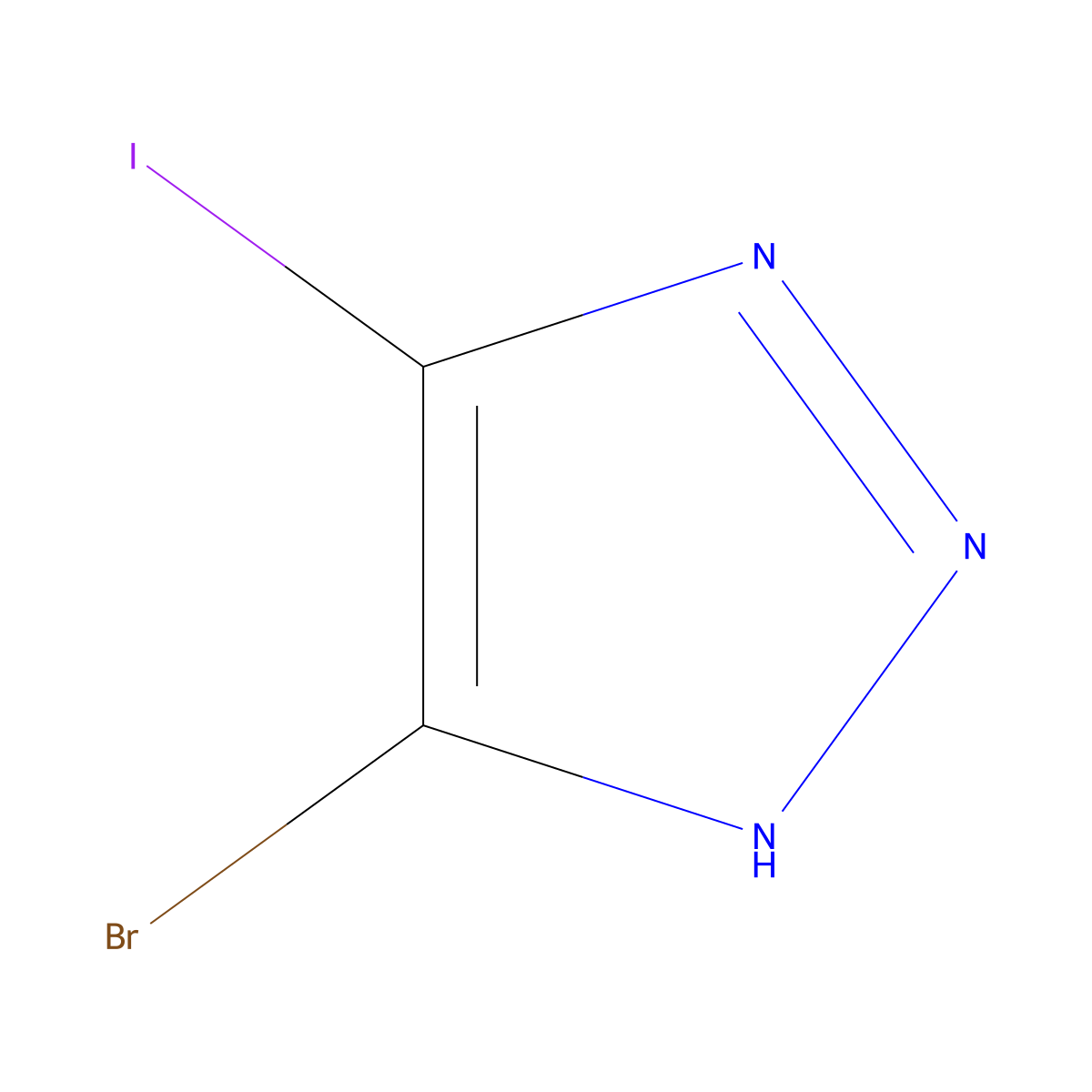 5-Bromo-4-iodo-1H-1,2,3-triazole molecular structure, CAS 2566600-08-4