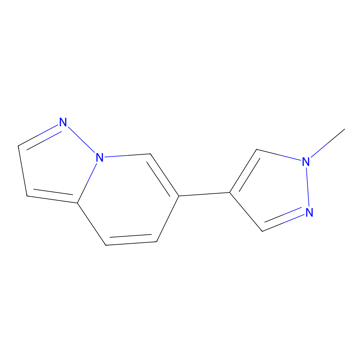 6-(1-Methyl-4-pyrazolyl)pyrazolo[1,5-a]pyridine molecular structure, CAS 2566623-89-8