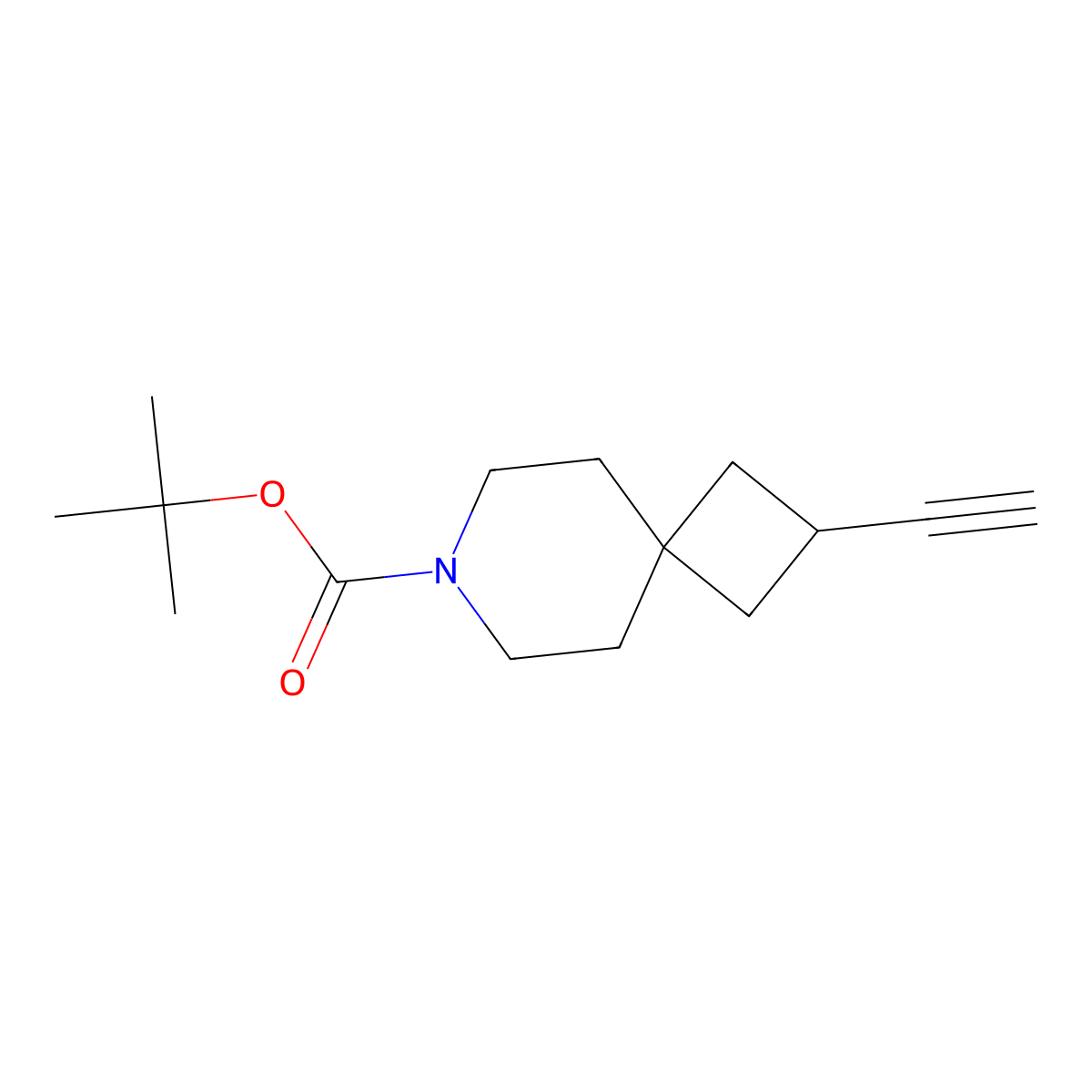 tert-Butyl 2-ethynyl-7-azaspiro[3.5]nonane-7-carboxylate molecular structure, CAS 2566693-20-5