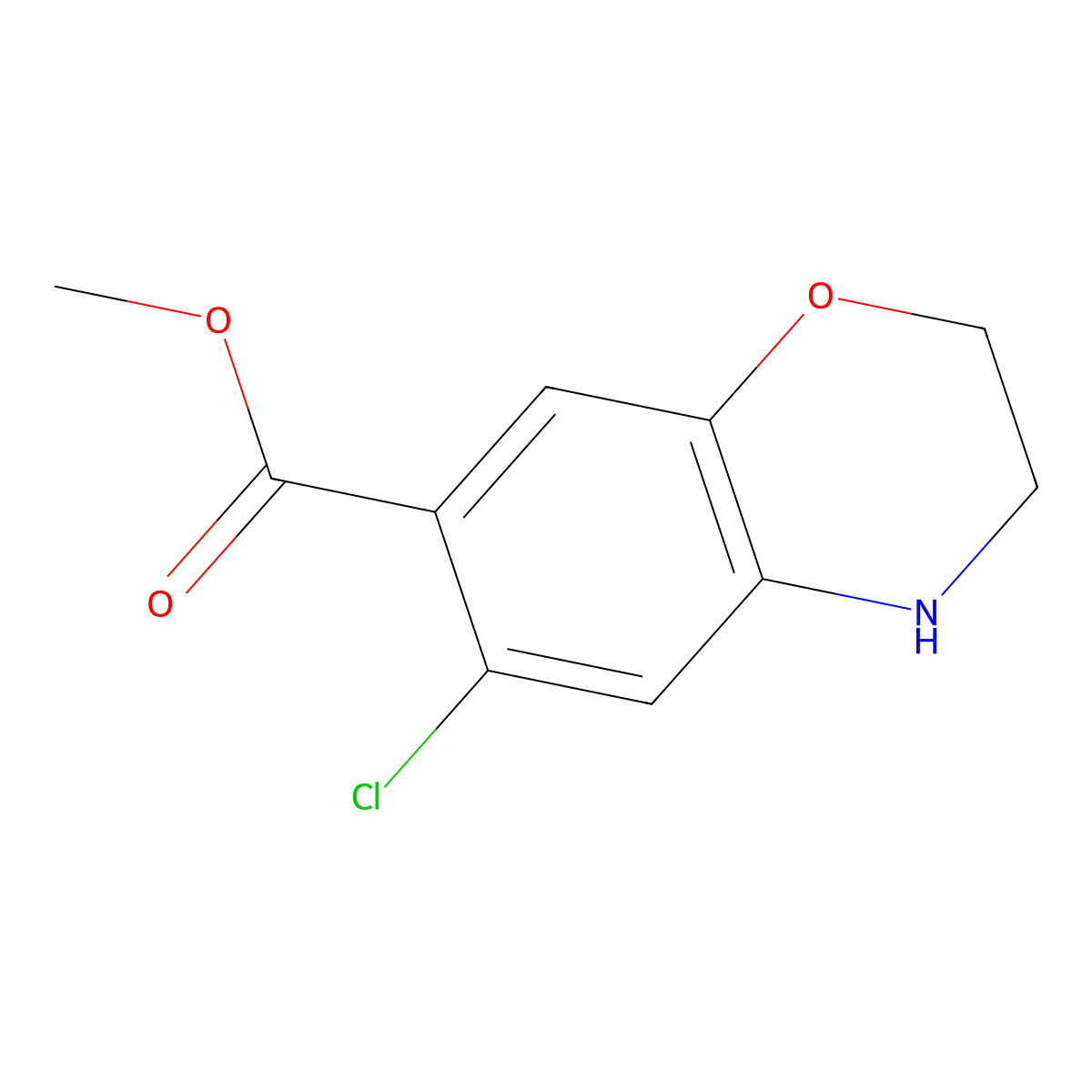 Methyl 6-chloro-3,4-dihydro-2H-benzo[B][1,4]oxazine-7-carboxylate molecular structure, CAS 2566699-97-4