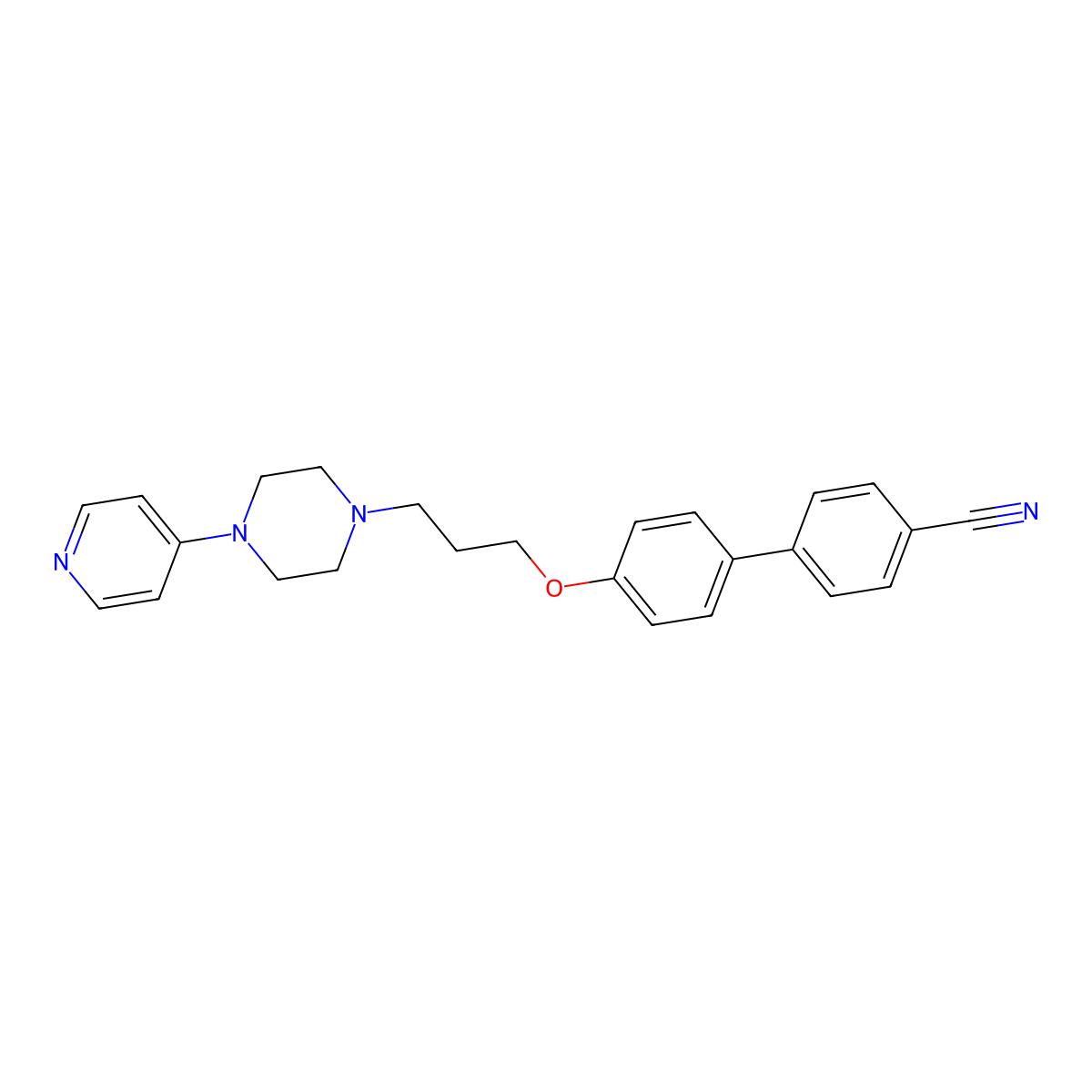 4-[4-[3-(4-Pyridin-4-ylpiperazin-1-yl)propoxy]phenyl]benzonitrile molecular structure, CAS 2566716-07-0
