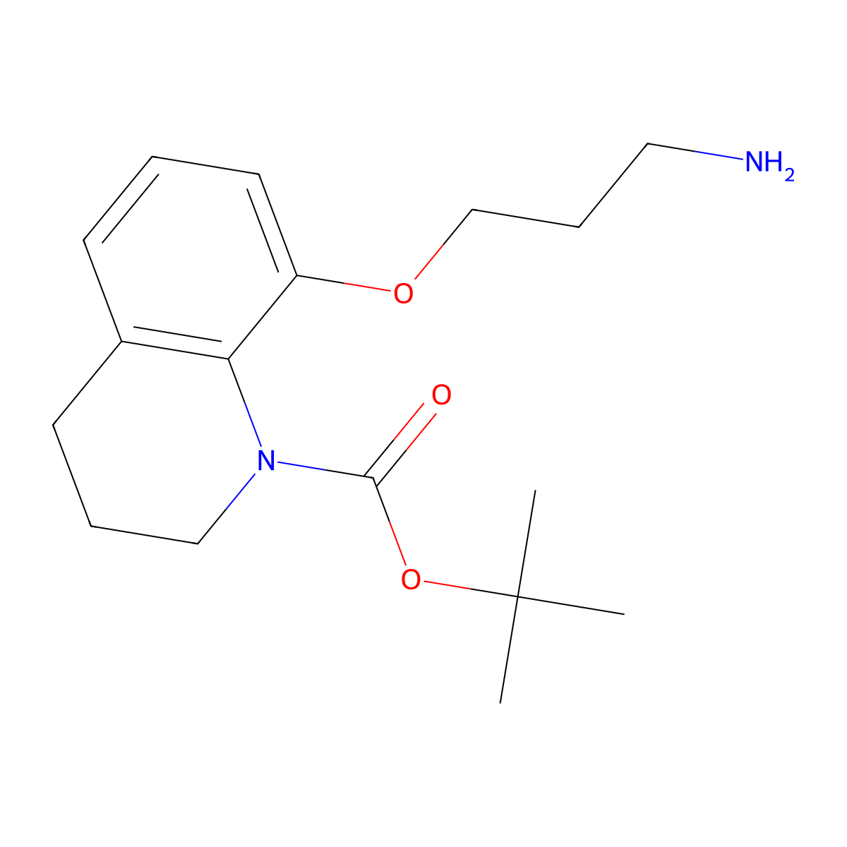 Tert-butyl 8-(3-aminopropoxy)-3,4-dihydroquinoline-1(2H)-carboxylate molecular structure, CAS 2566827-71-0