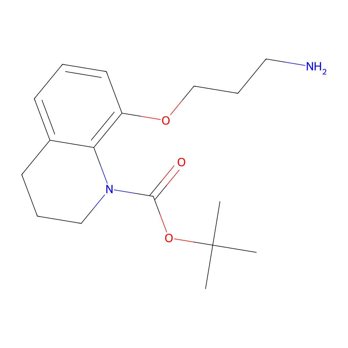 Tert-butyl 8-(3-aminopropoxy)-3,4-dihydroquinoline-1(2H)-carboxylate molecular structure, CAS 2566827-71-0