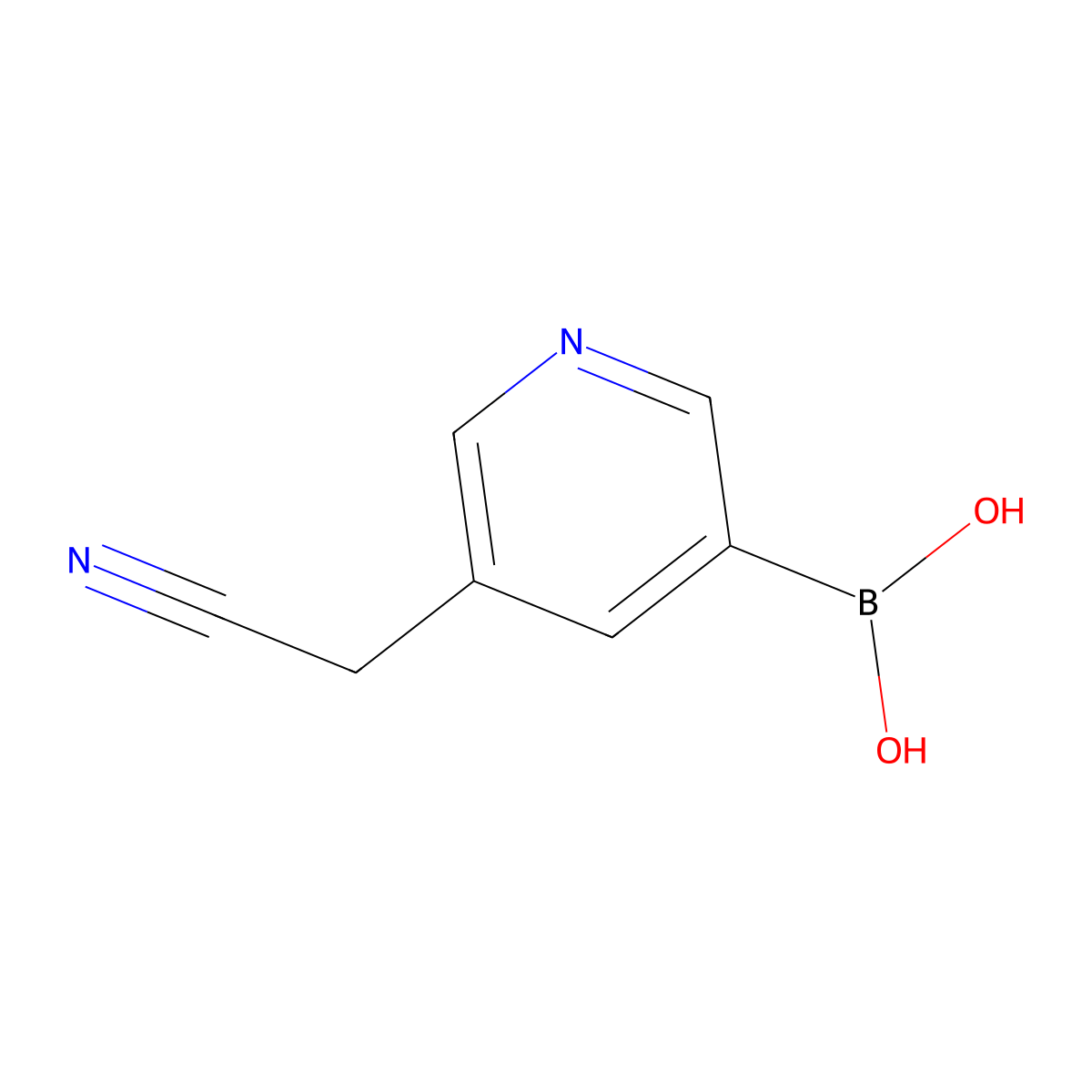 [5-(Cyanomethyl)pyridin-3-yl]boronic acid molecular structure, CAS 2566862-81-3