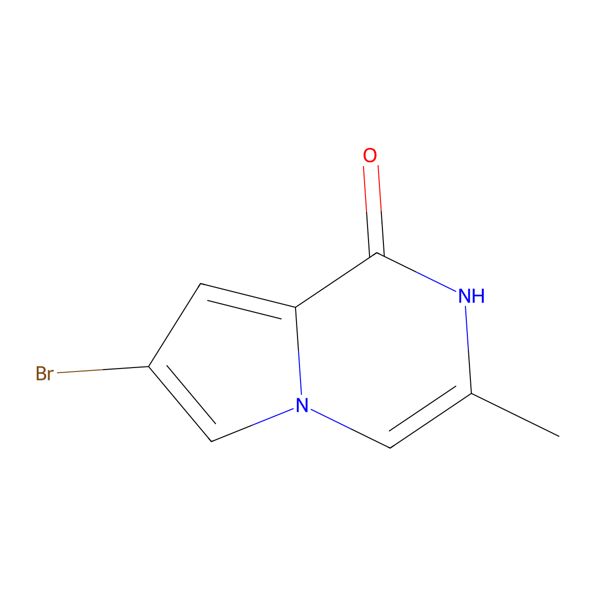 7-bromo-3-methyl-1H,2H-pyrrolo[1,2-a]pyrazin-1-one molecular structure, CAS 2566874-93-7