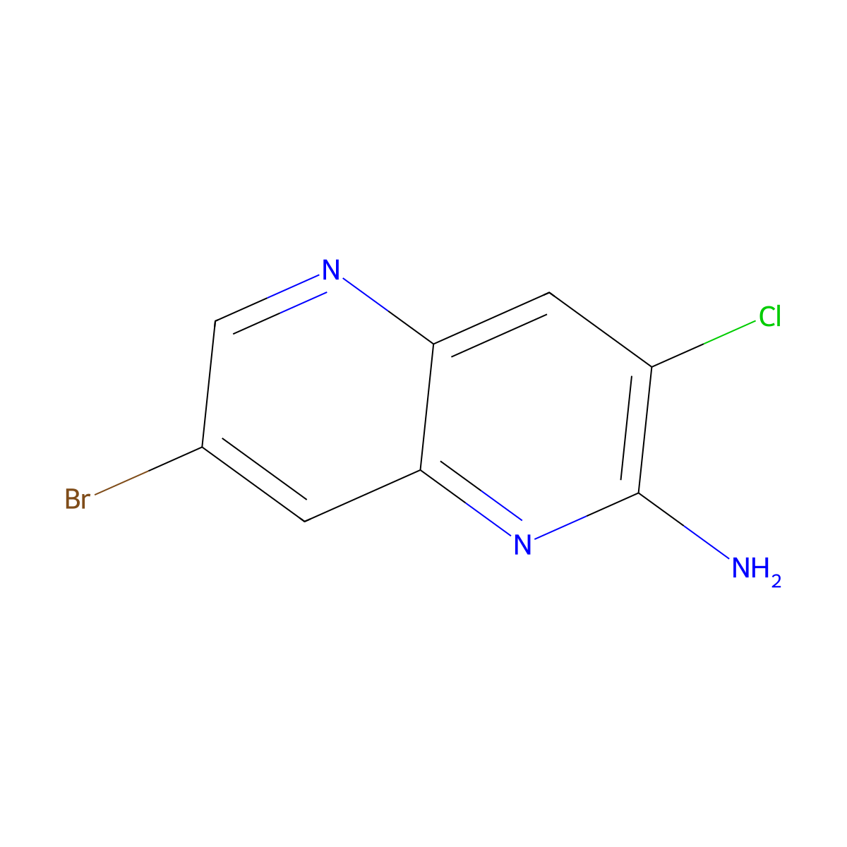 7-Bromo-3-chloro-1,5-naphthyridin-2-amine molecular structure, CAS 2566879-40-9