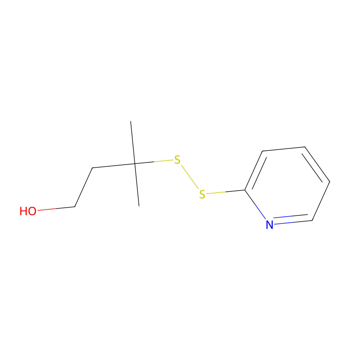 1-Butanol, 3-methyl-3-(2-pyridinyldithio)- molecular structure, CAS 2566943-09-5