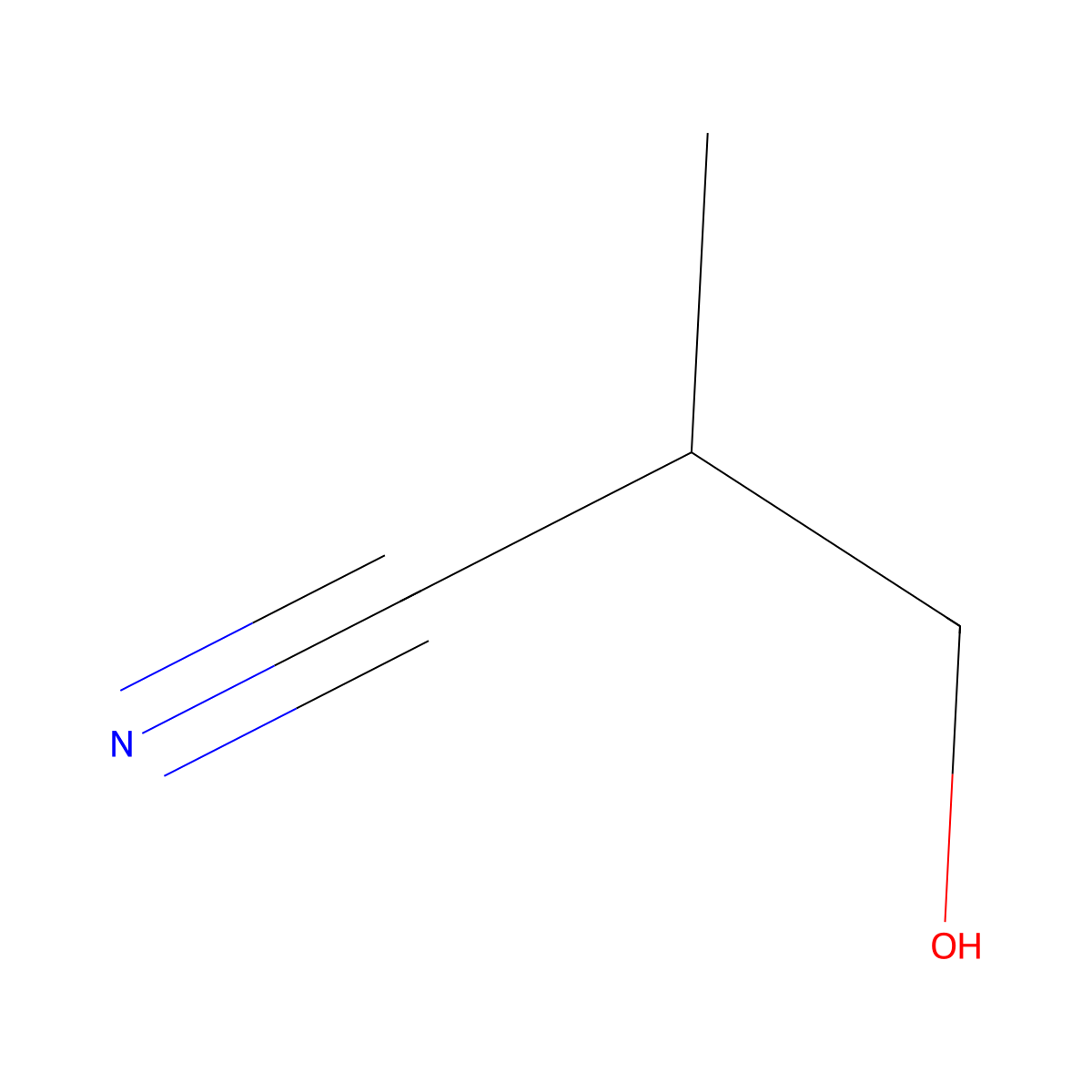 Propylene cyanohydrin molecular structure, CAS 2567-01-3