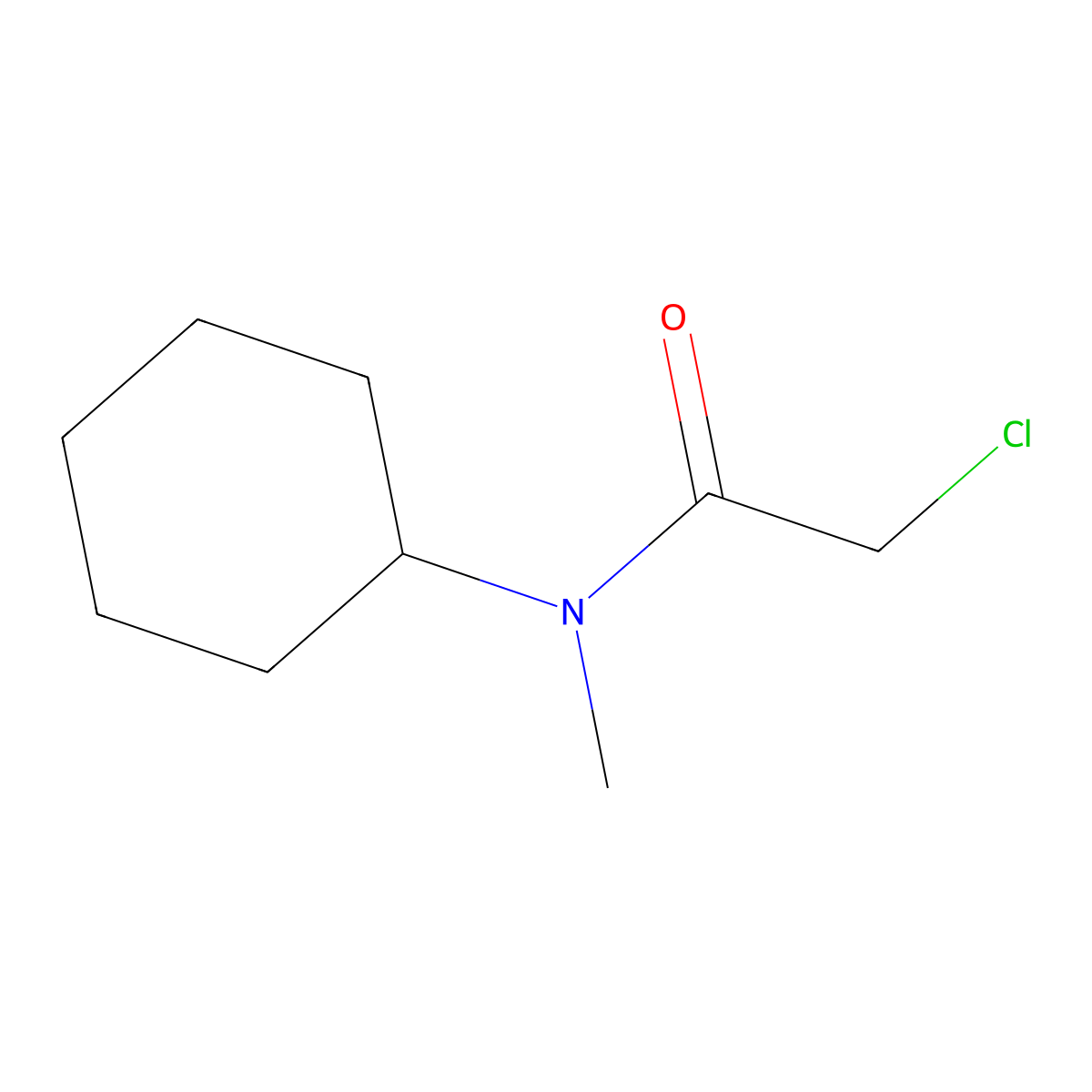 2-chloro-N-cyclohexyl-N-methylacetamide molecular structure, CAS 2567-56-8