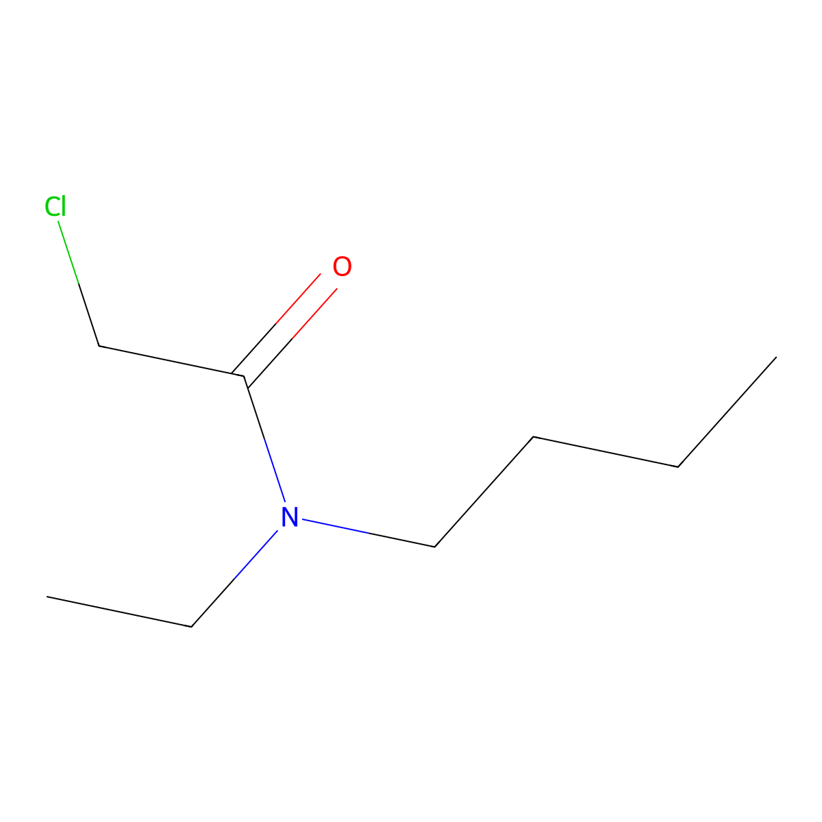 N-butyl-2-chloro-N-ethylacetamide molecular structure, CAS 2567-58-0