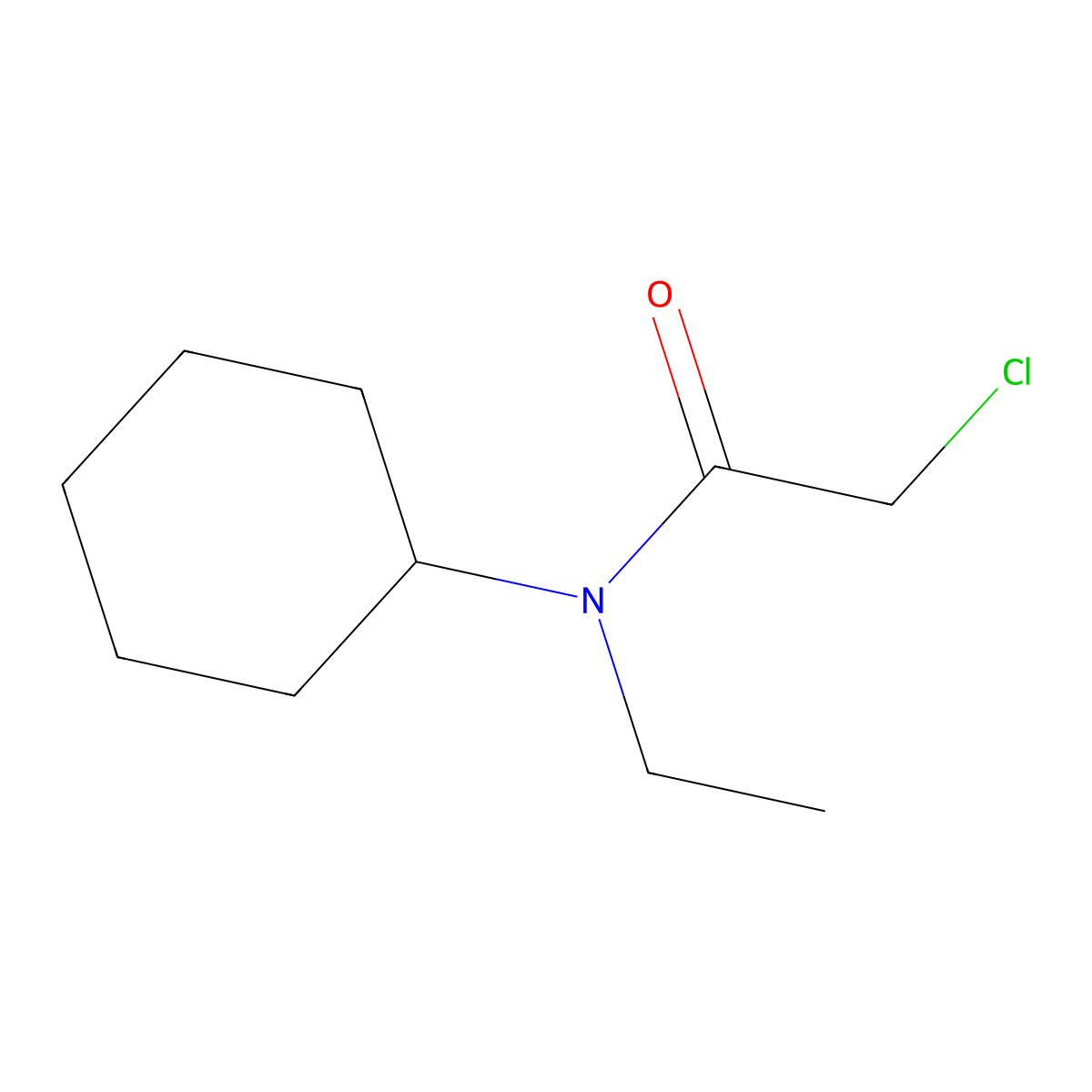 2-chloro-N-cyclohexyl-N-ethylacetamide molecular structure, CAS 2567-61-5