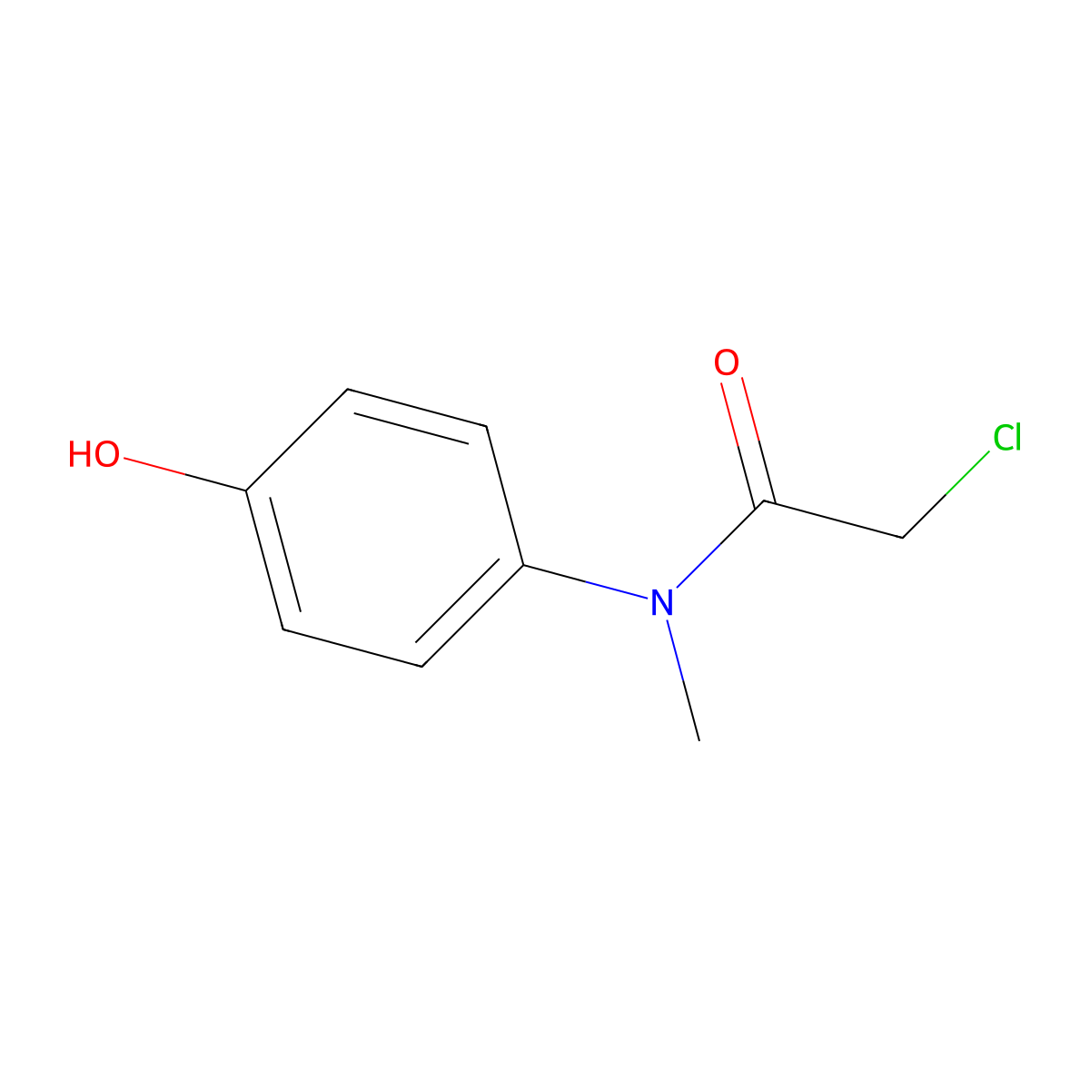 2-chloro-N-(4-hydroxyphenyl)-N-methylacetamide molecular structure, CAS 2567-80-8